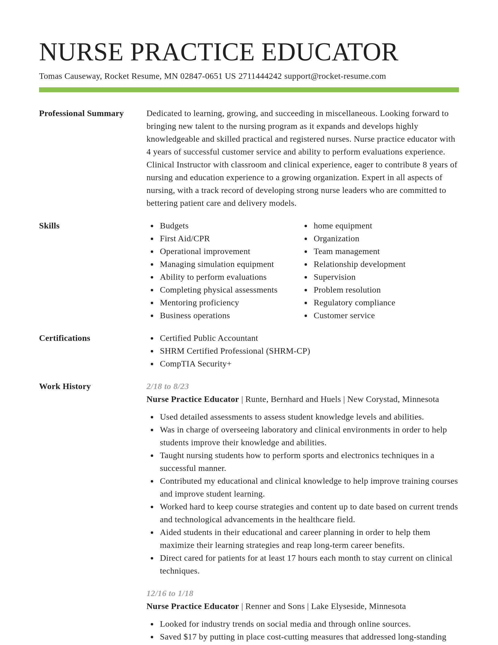 Smart resume template
