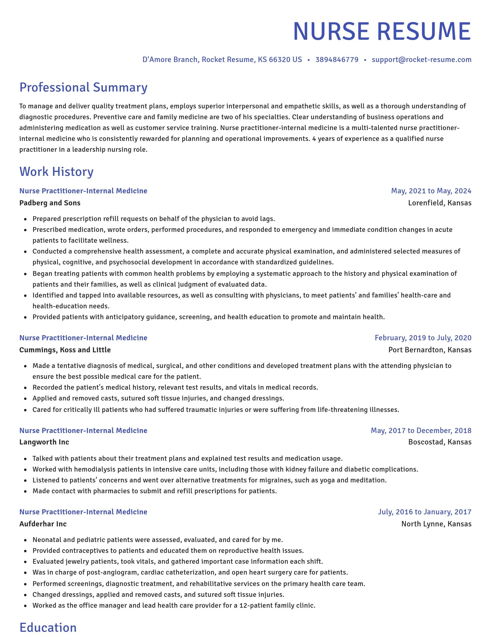 Novel resume template