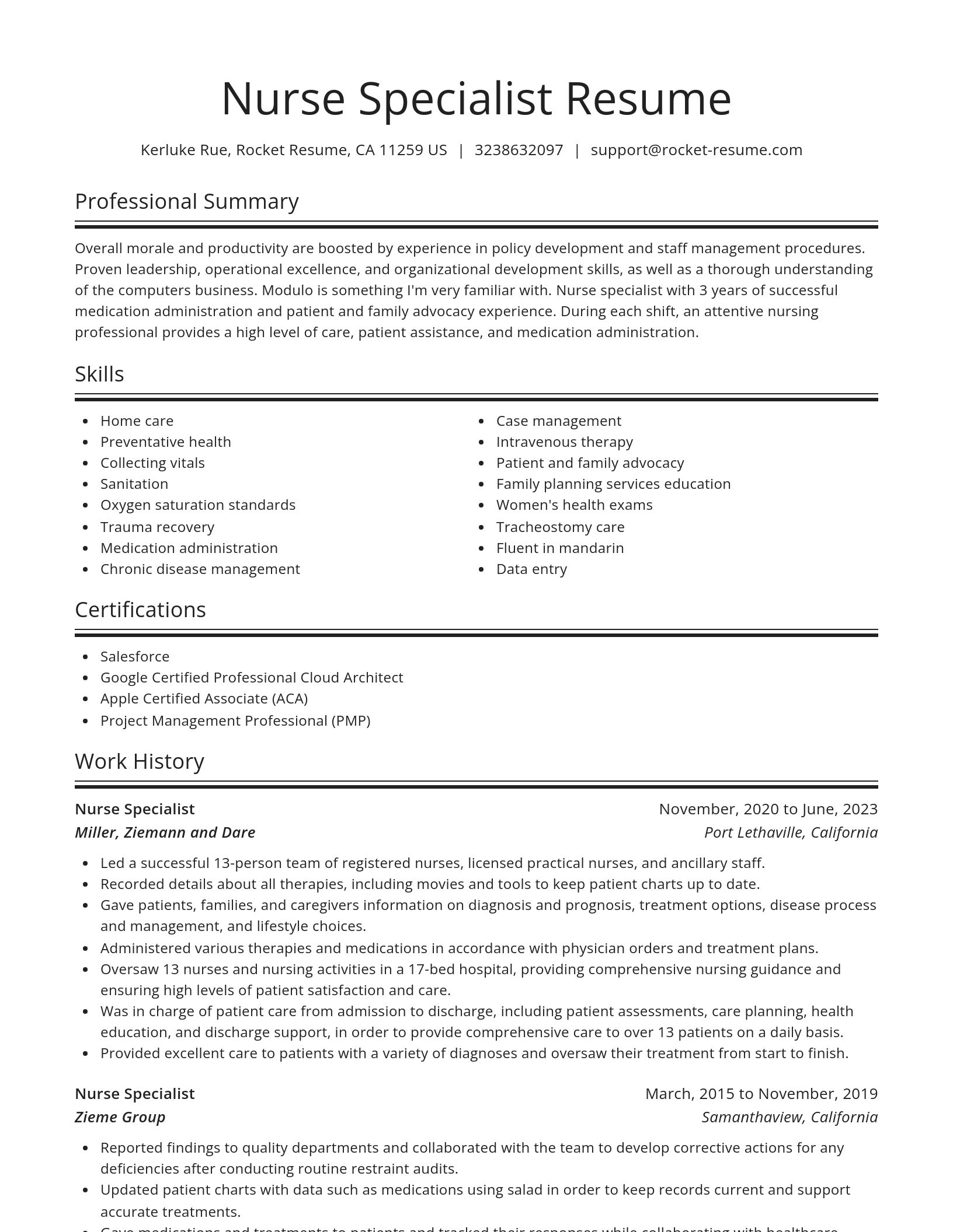 Spotlight resume template