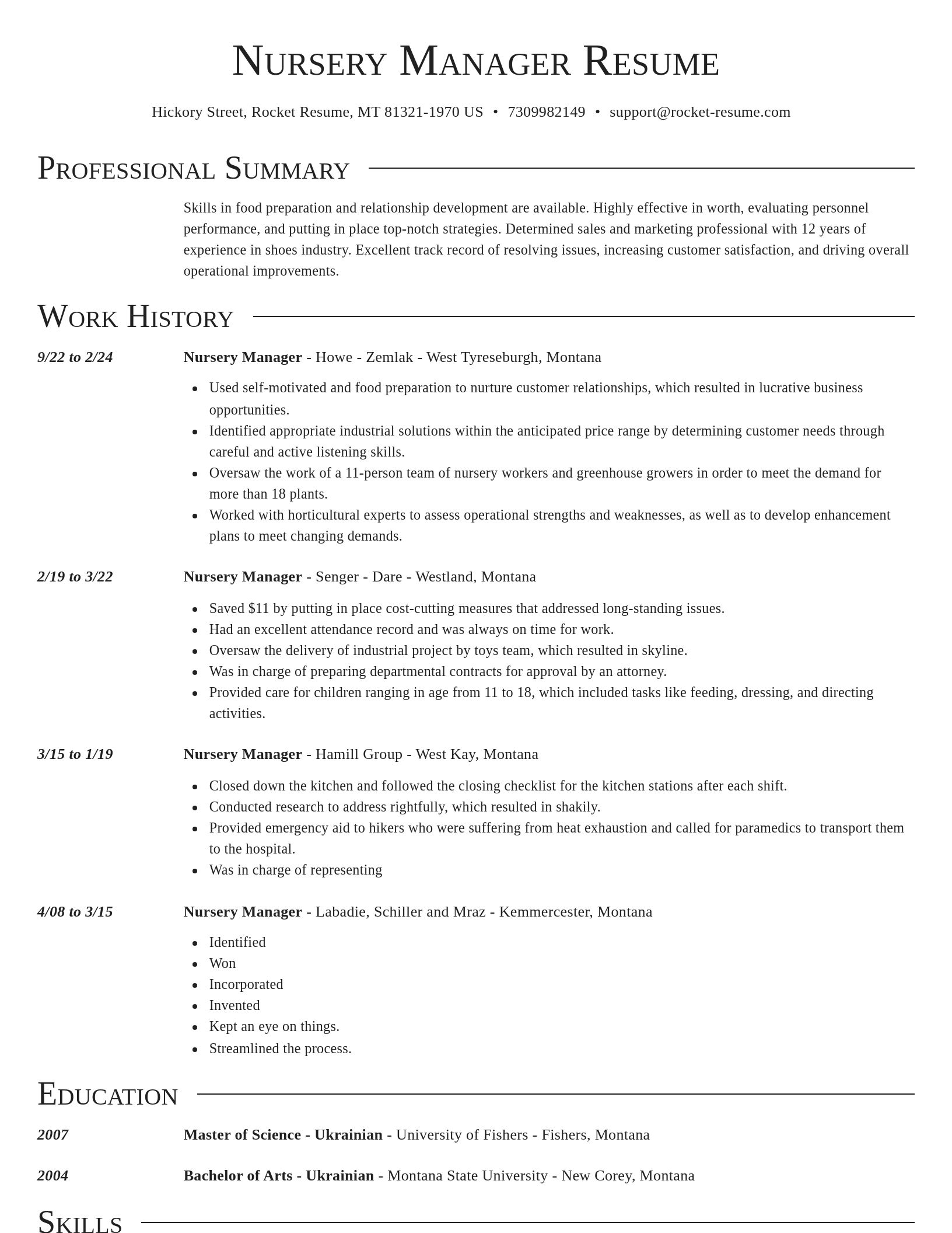 Director resume template