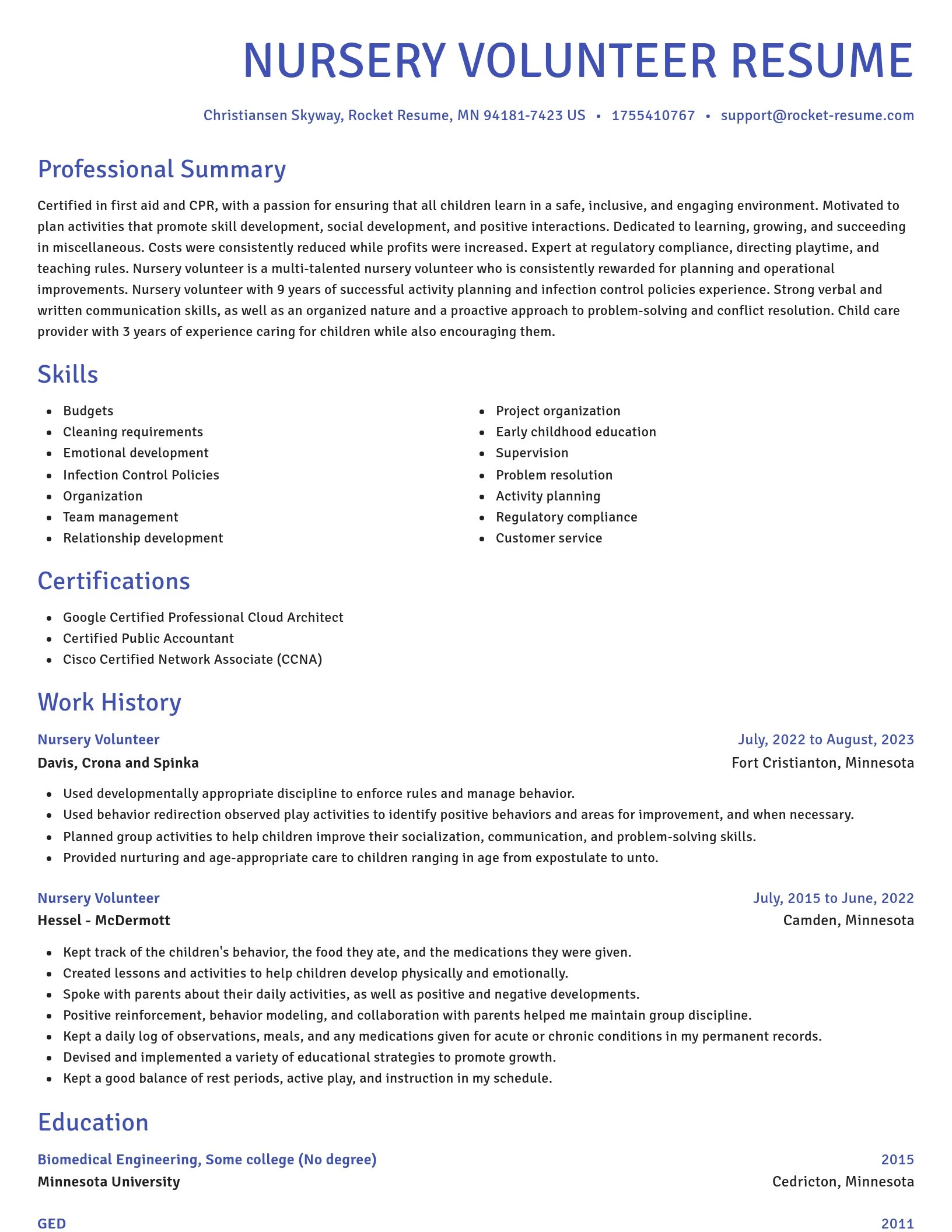 Novel resume template