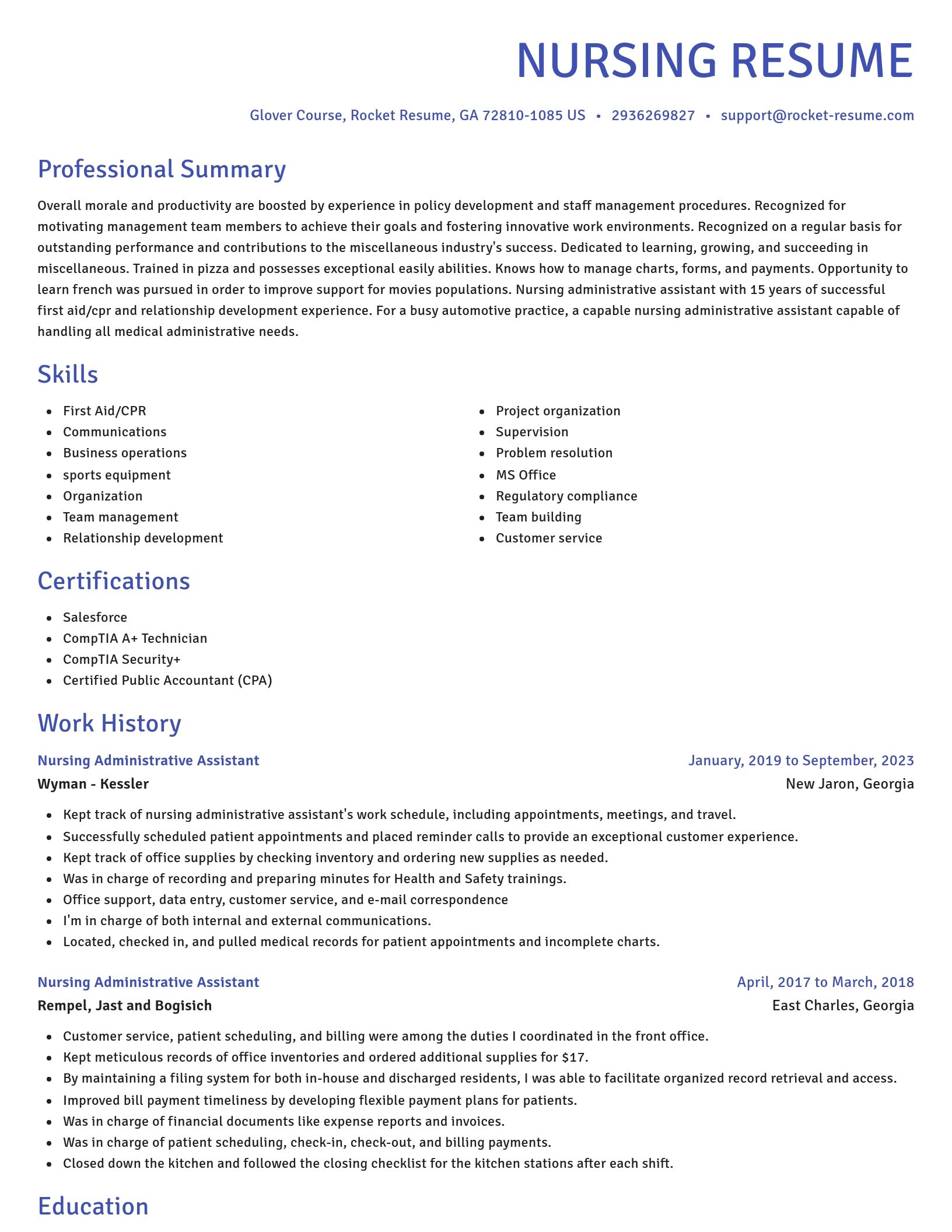 Novel resume template