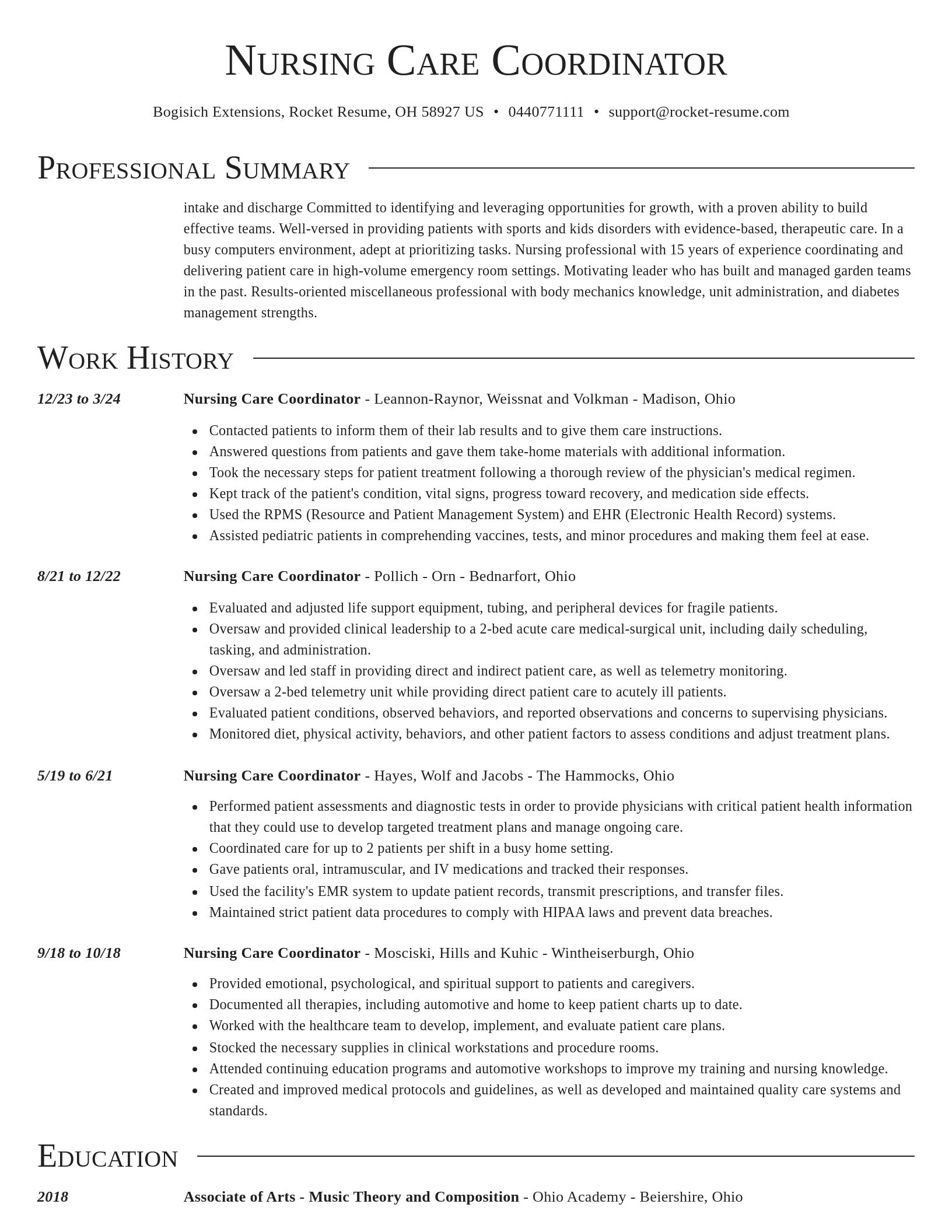Director resume template