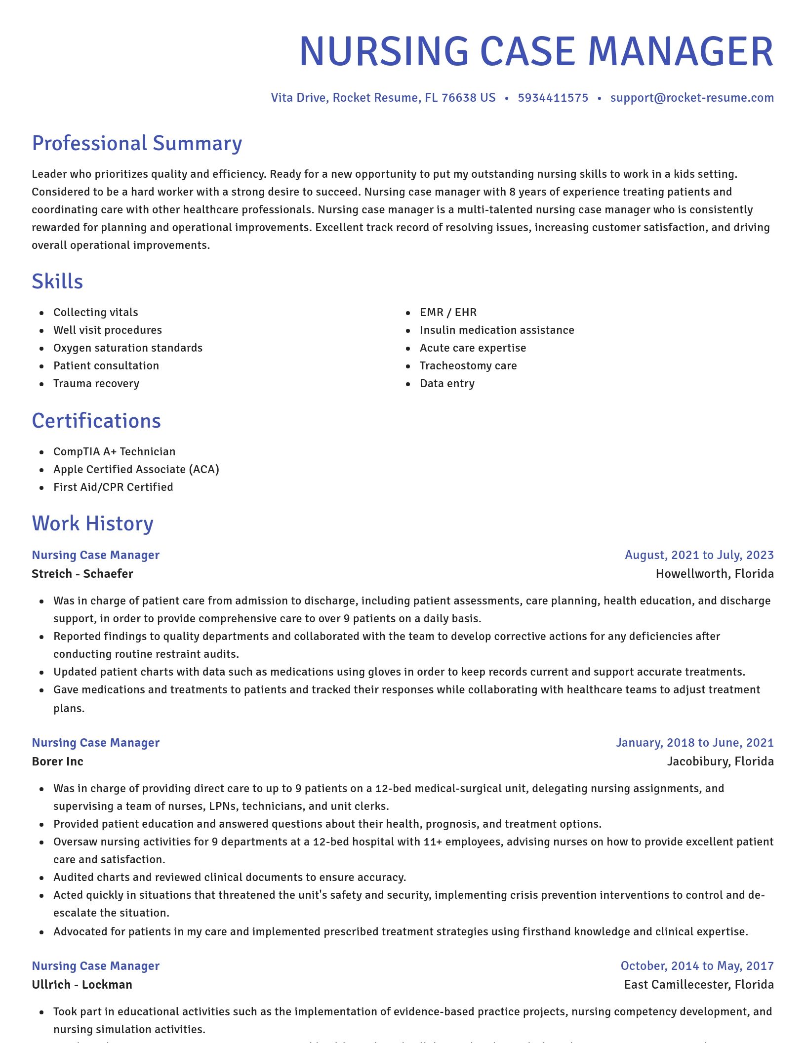 Novel resume template
