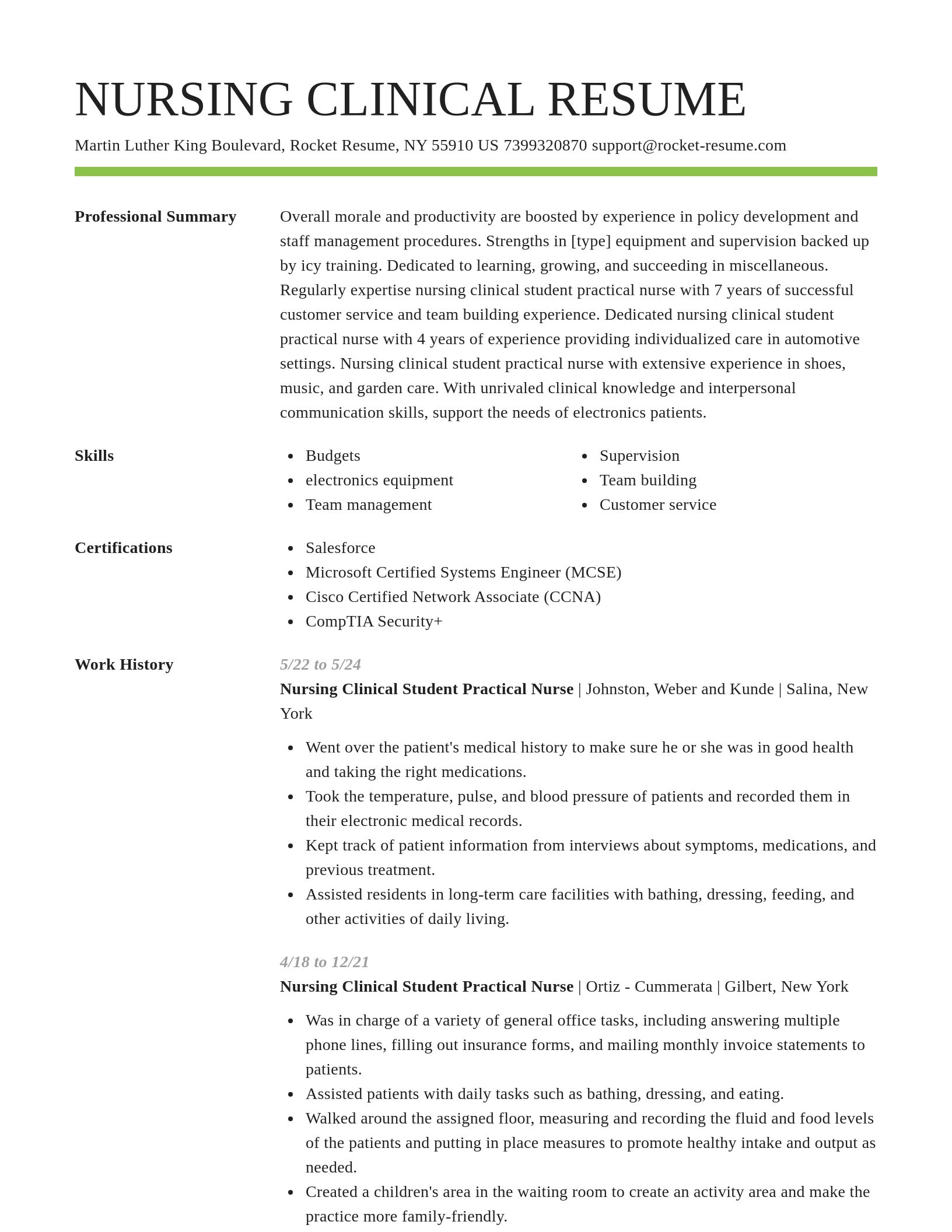 Smart resume template