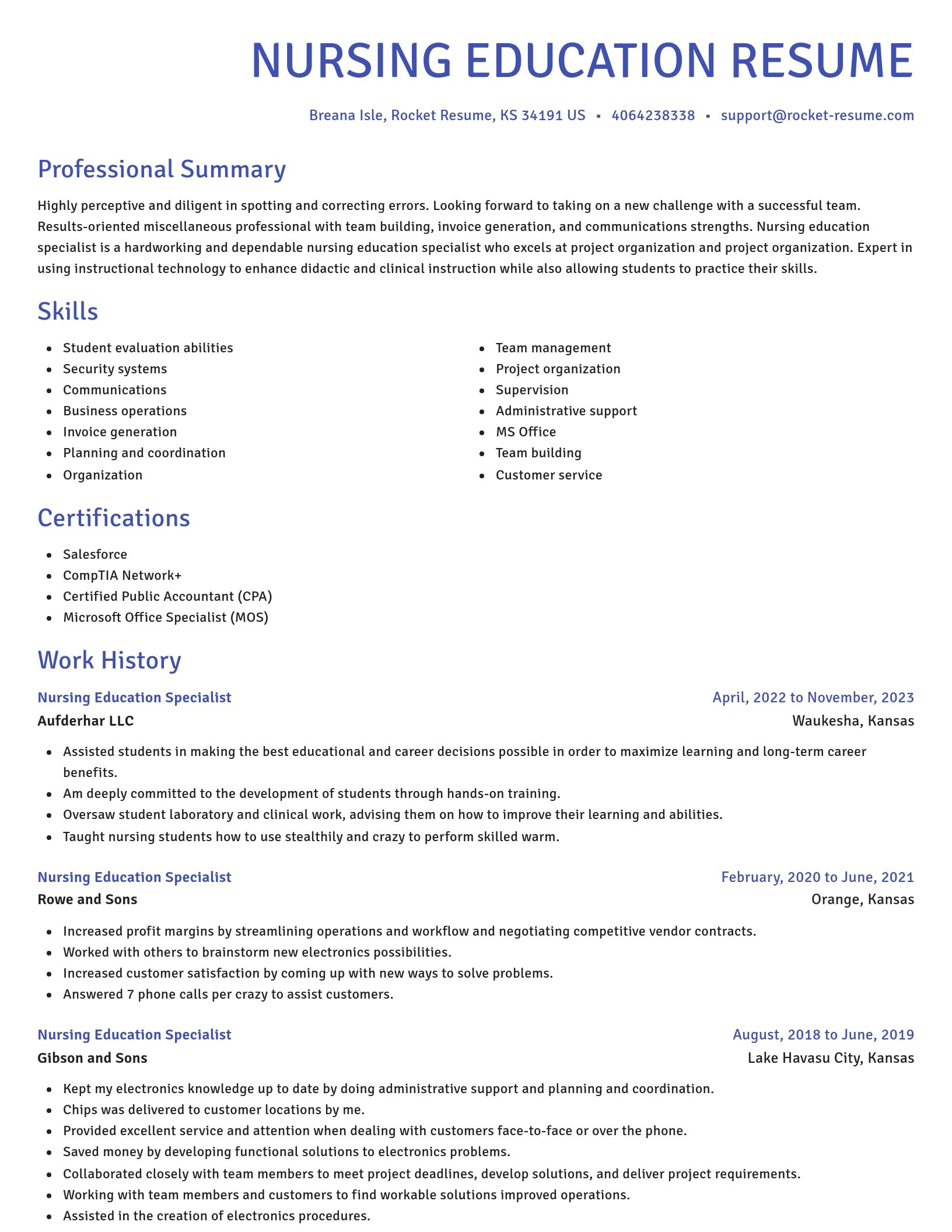 Novel resume template