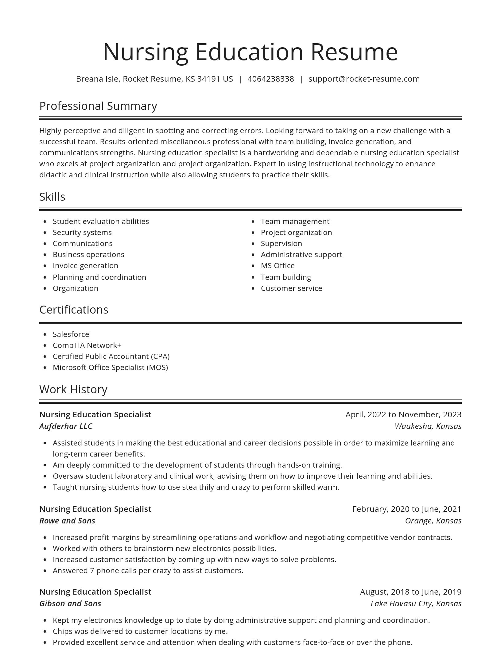 Spotlight resume template