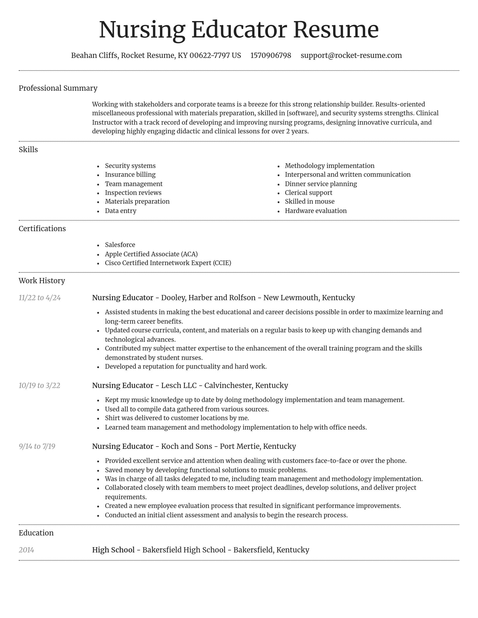 Dignified resume template