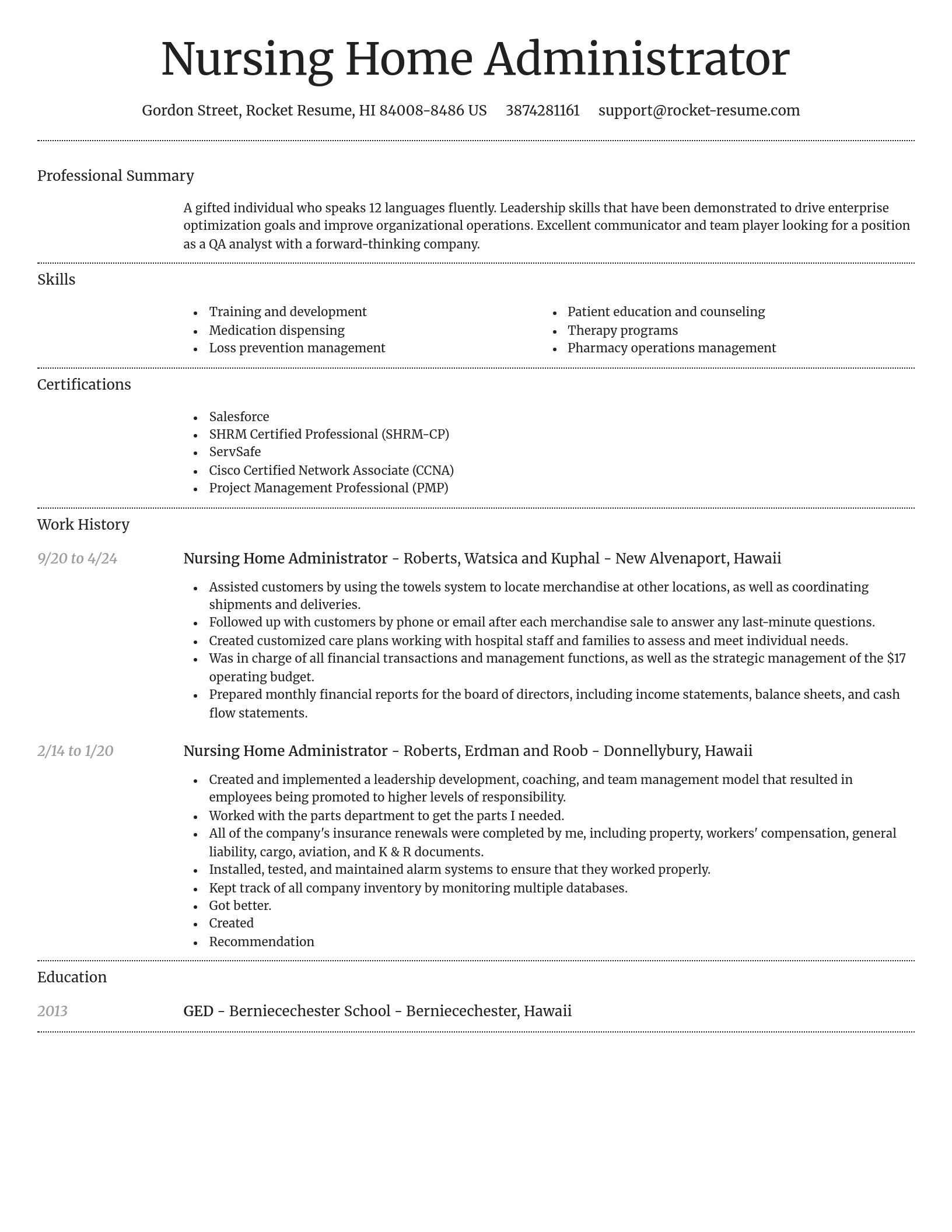 Dignified resume template