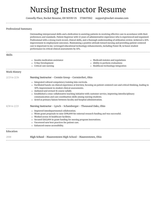 Dignified resume template