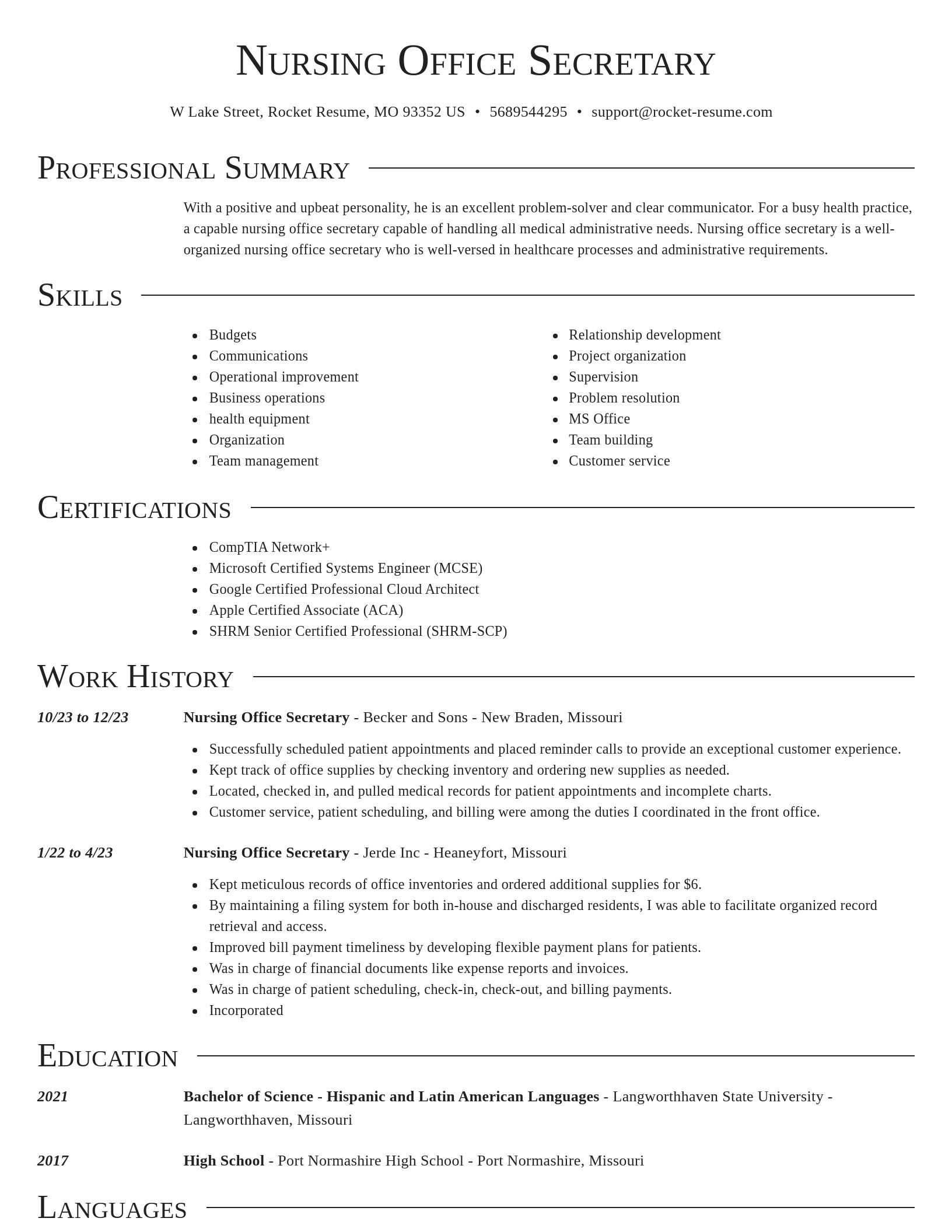 Director resume template