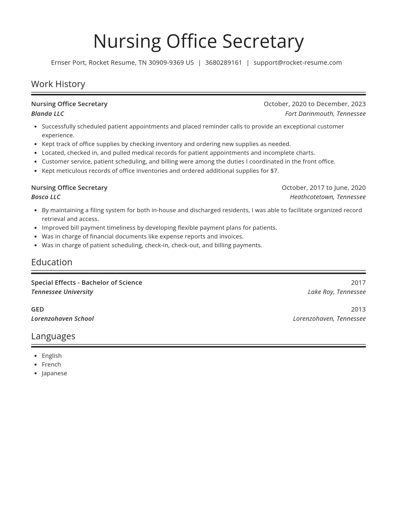 Spotlight resume template