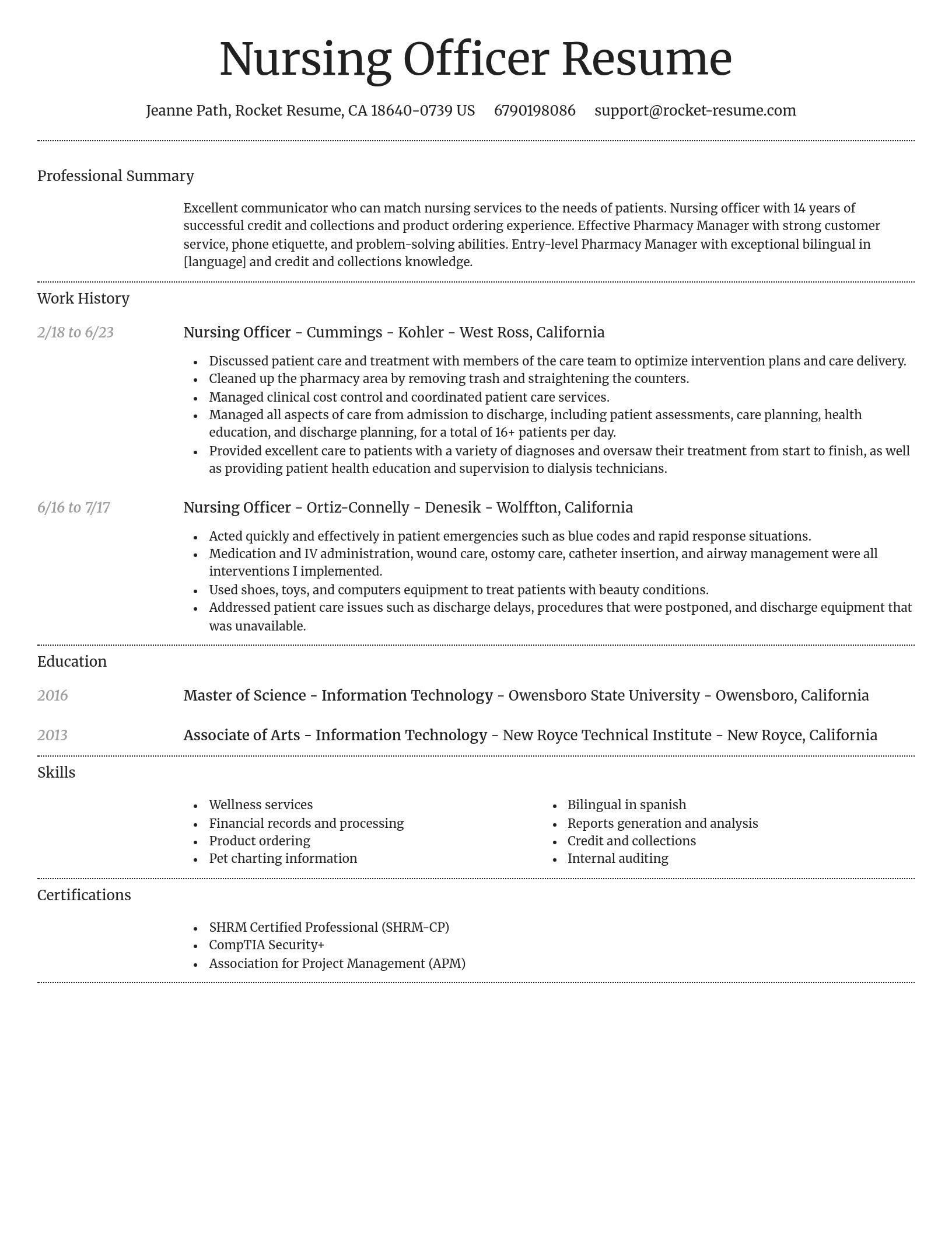 Dignified resume template