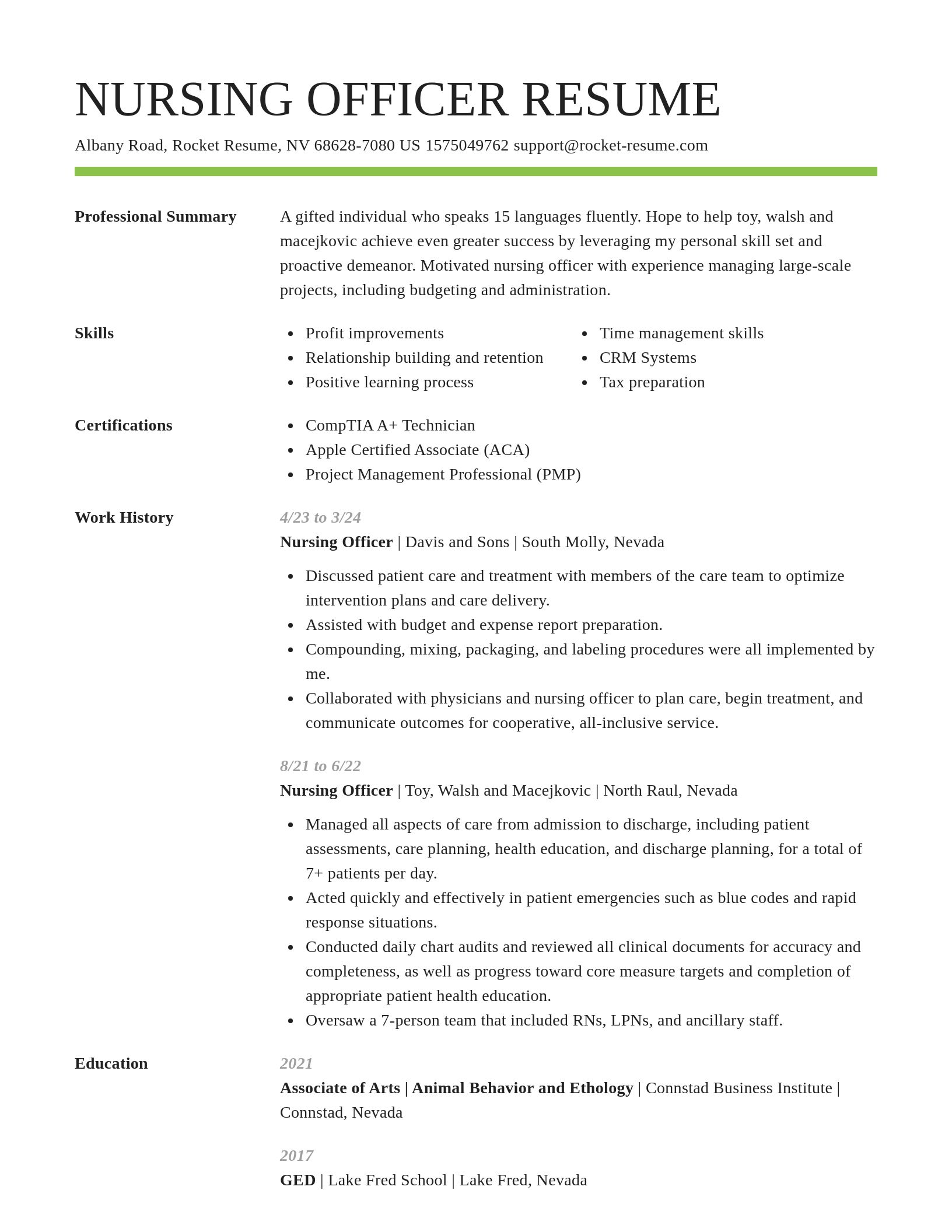 Smart resume template