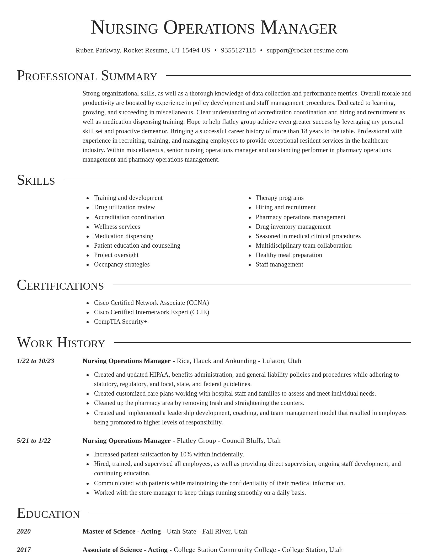 Director resume template