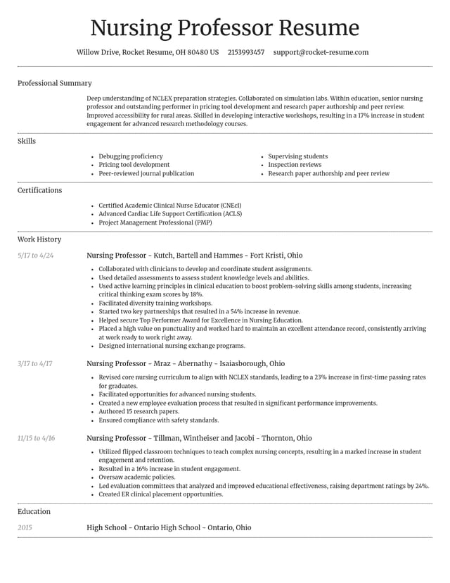 Dignified resume template