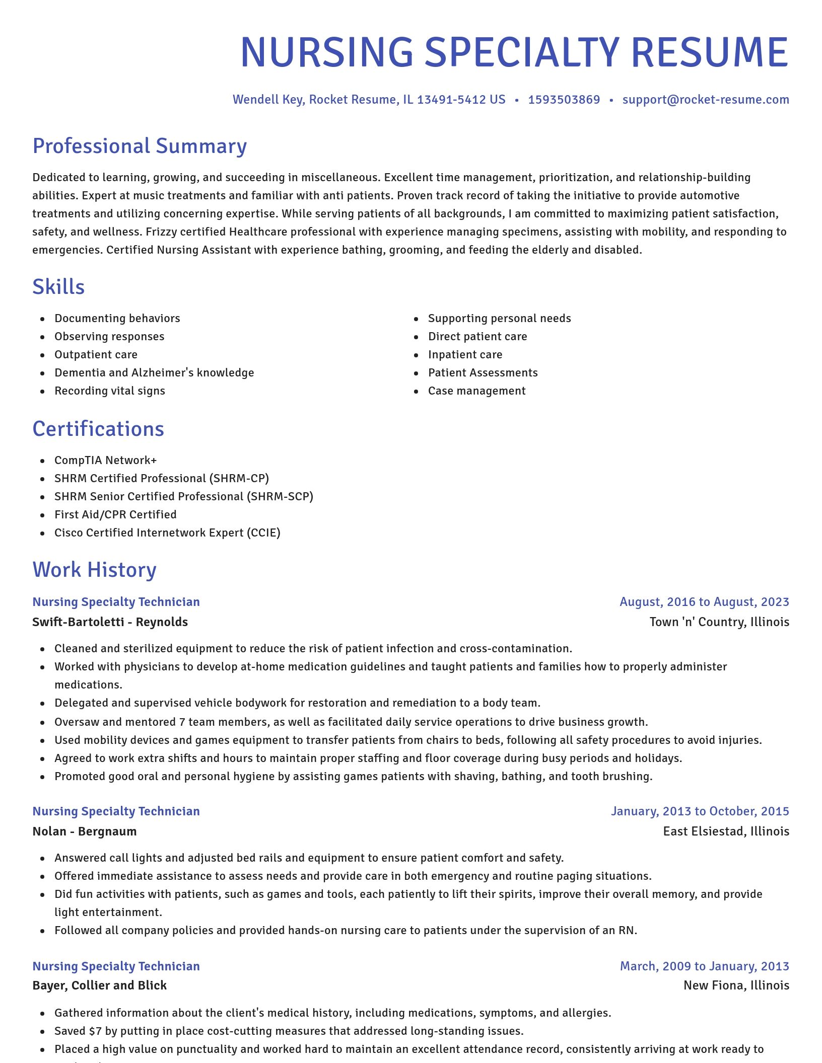 Novel resume template