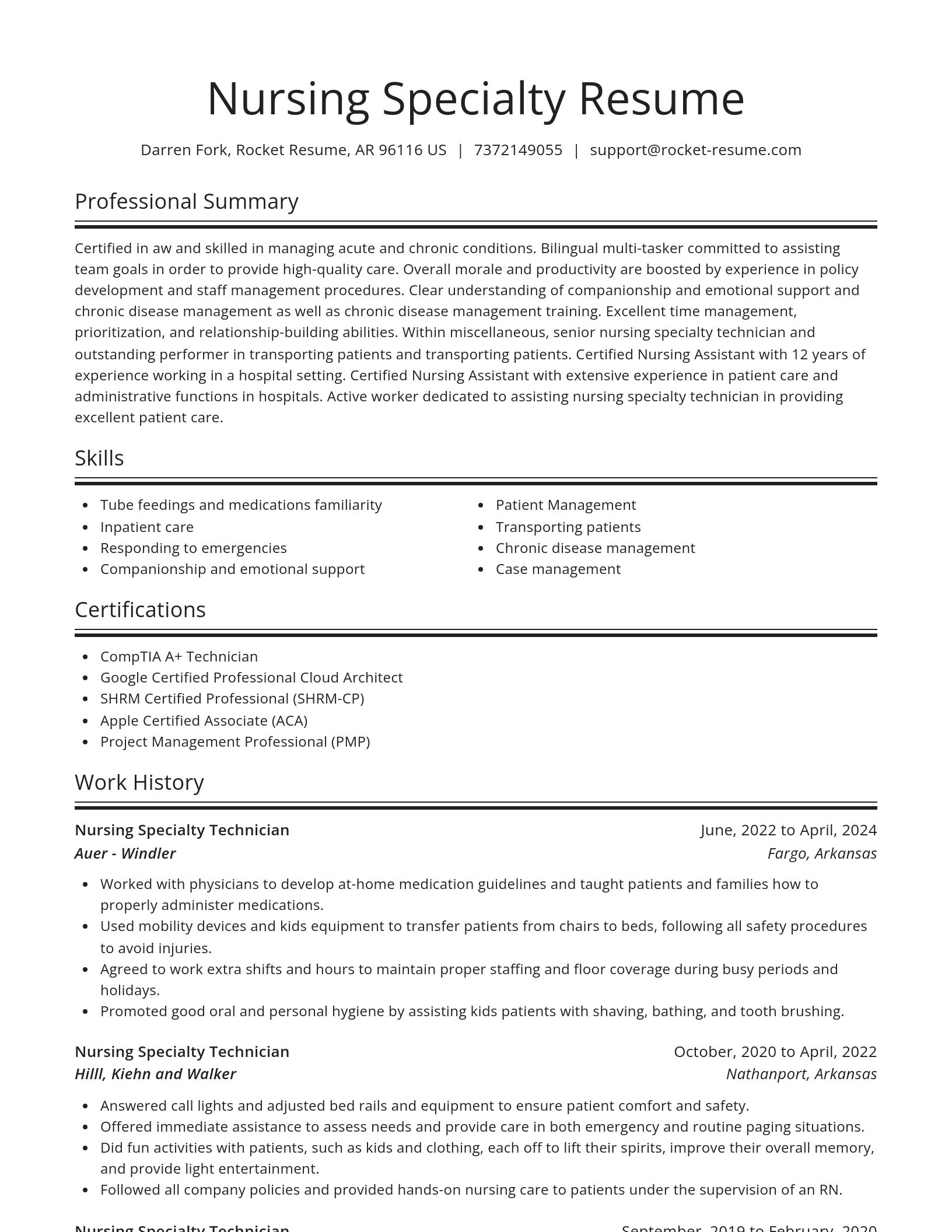 Spotlight resume template
