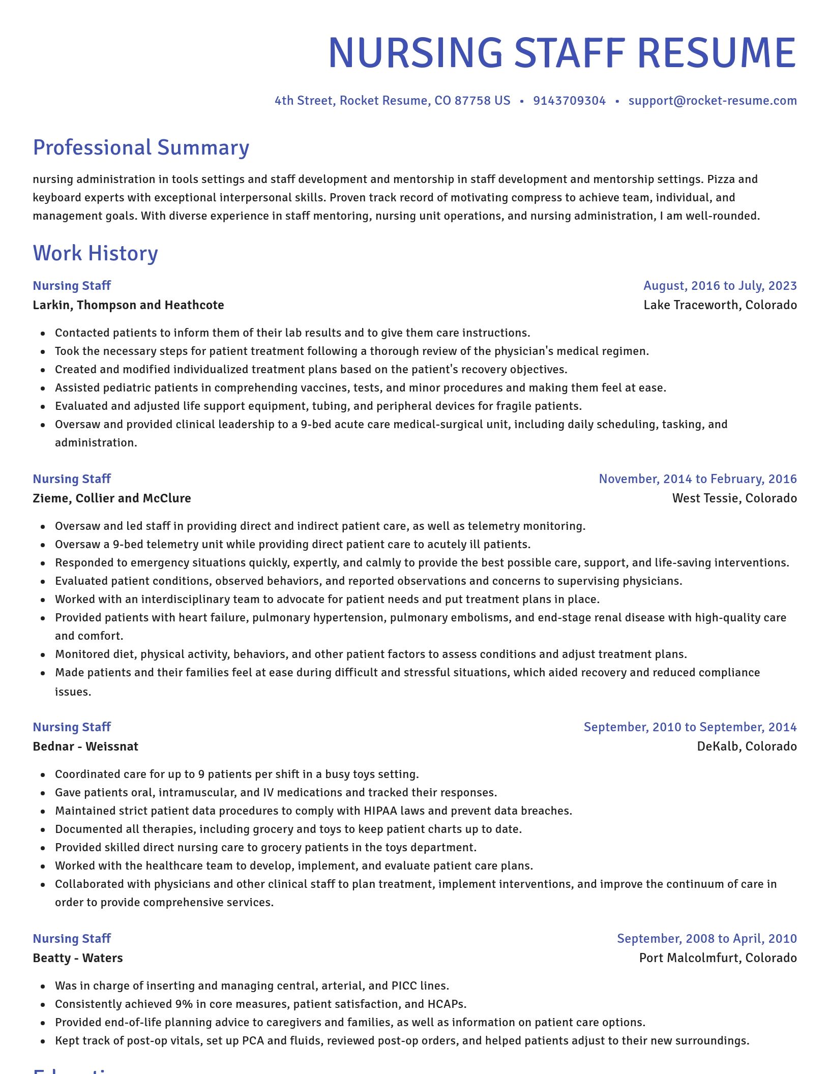 Novel resume template
