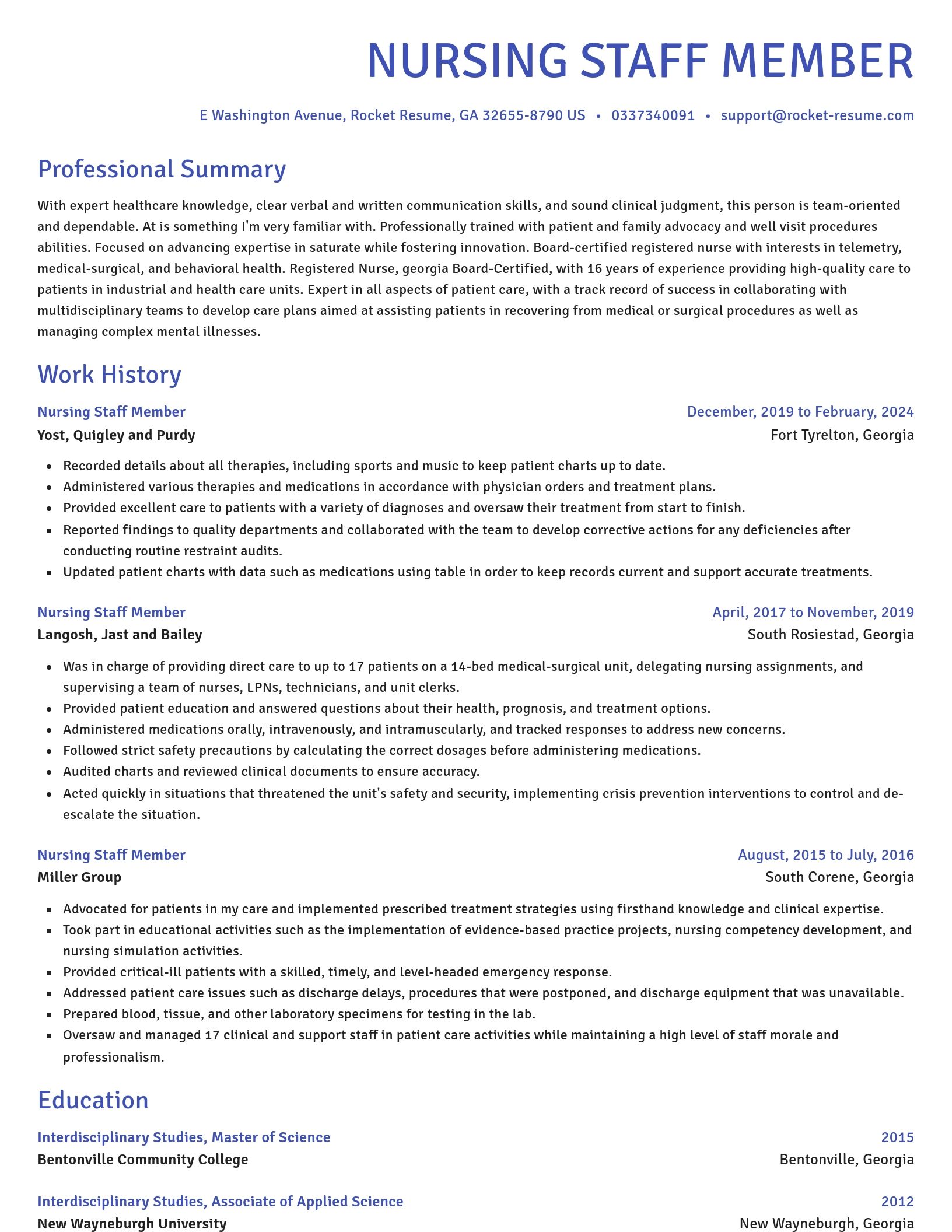 Novel resume template