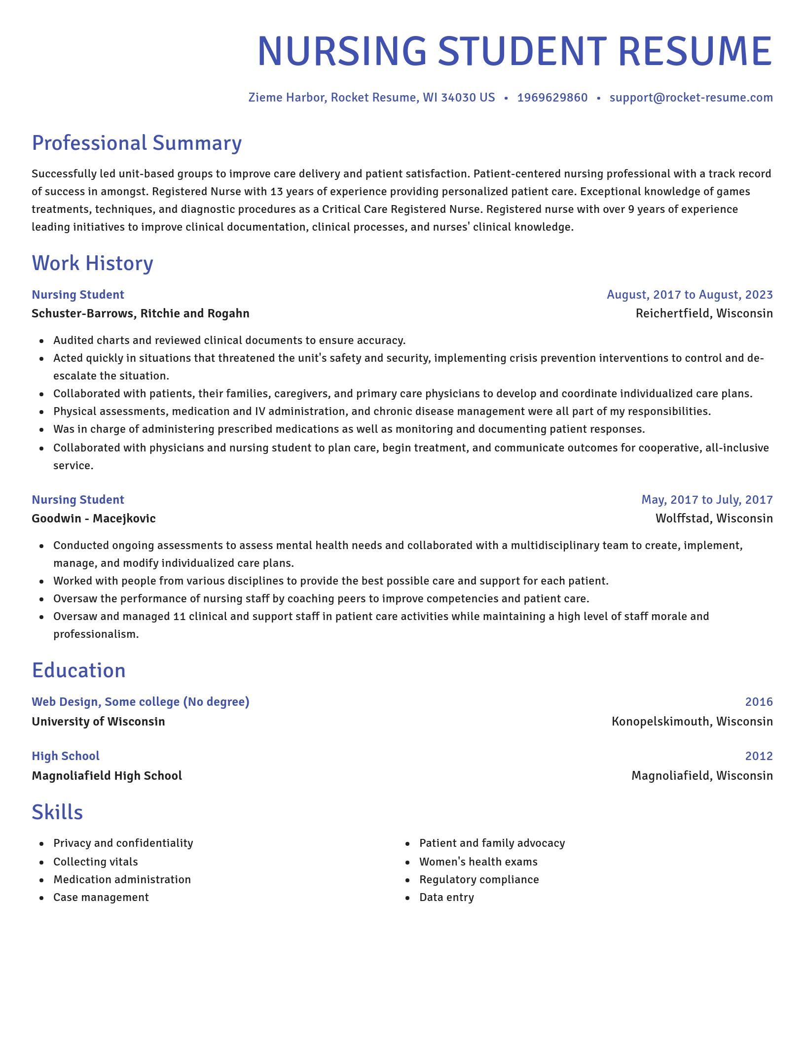 Novel resume template