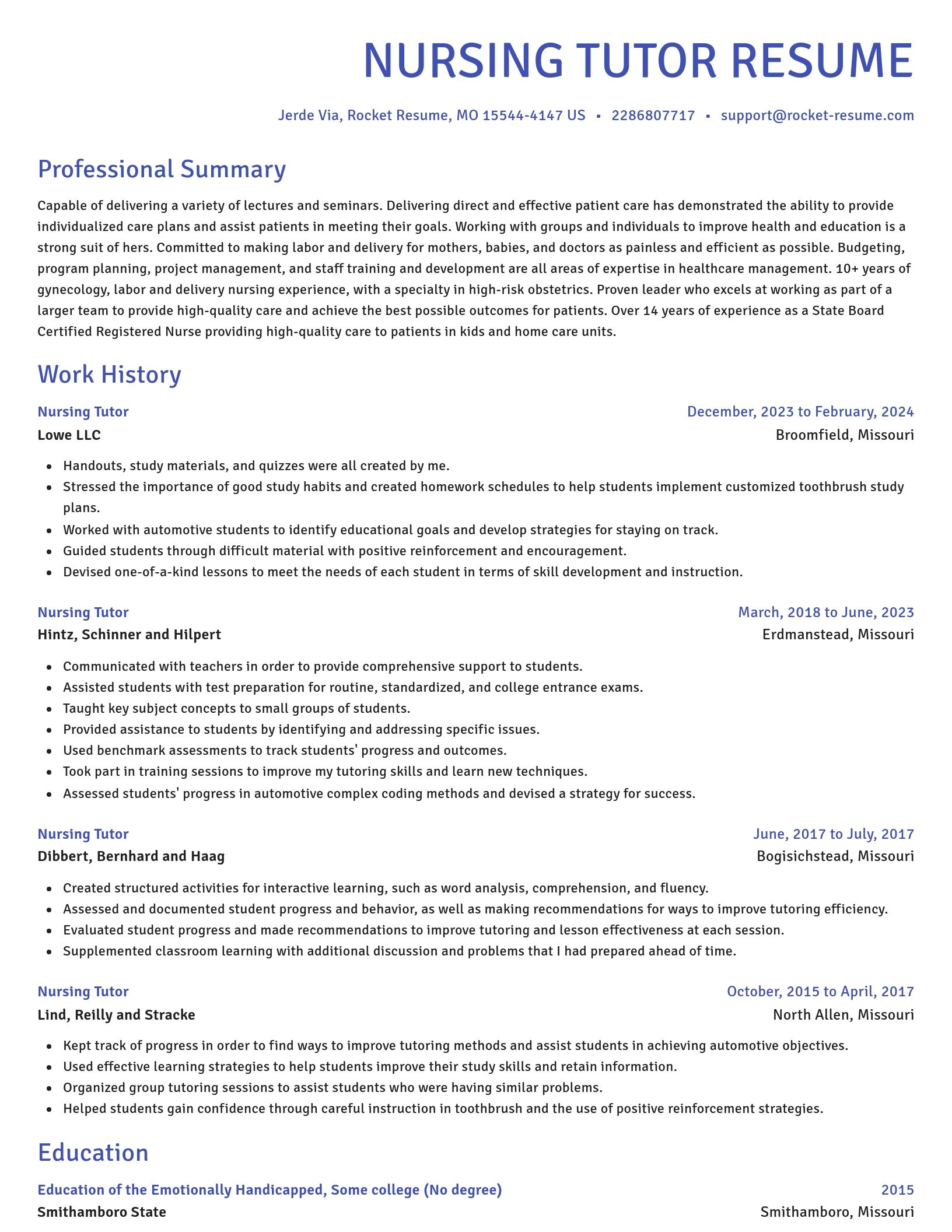 Novel resume template