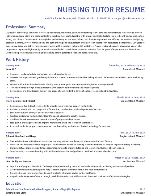 Novel resume template