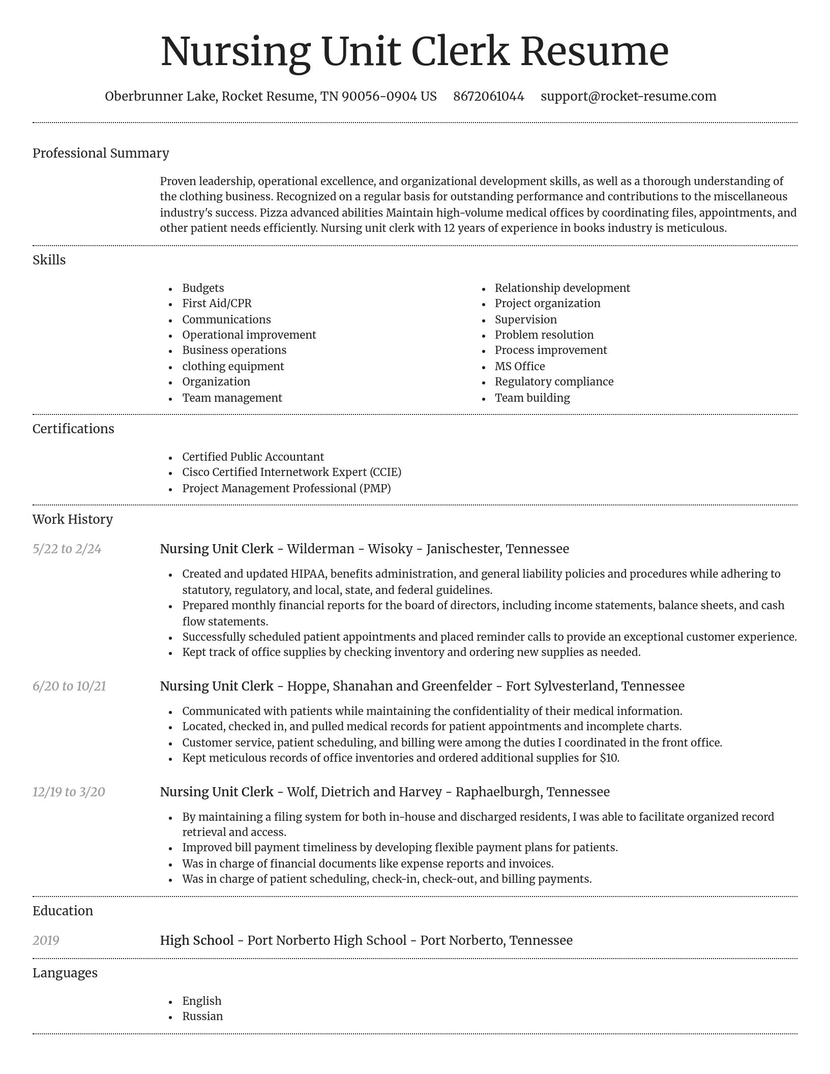 Dignified resume template