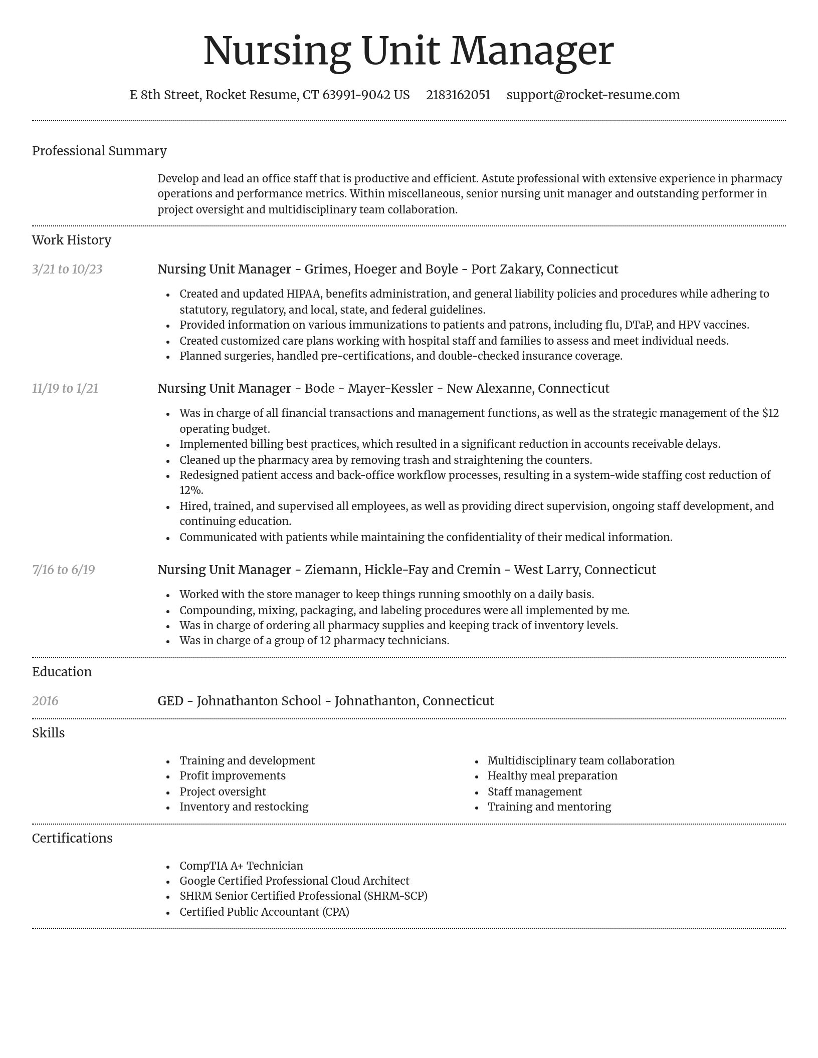 Dignified resume template