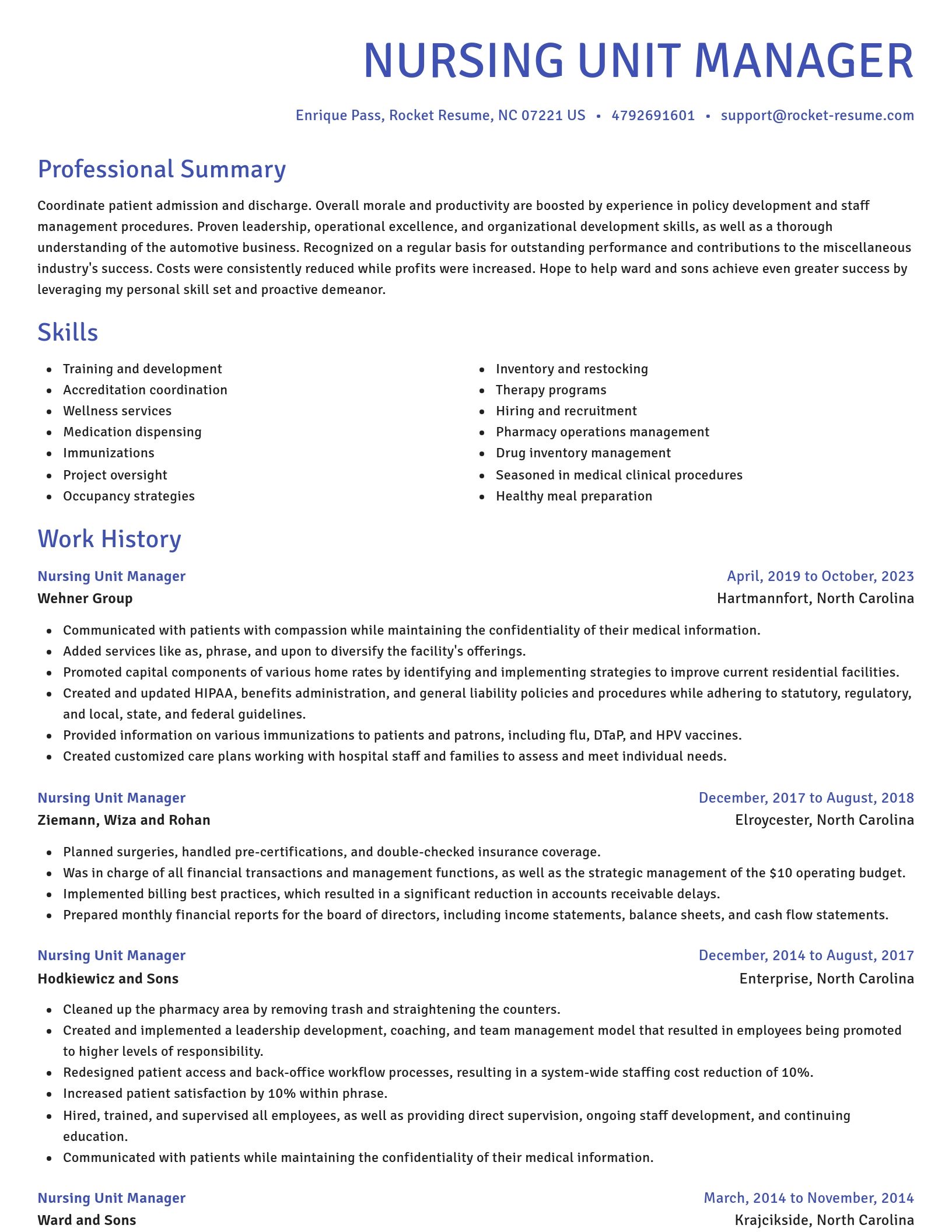 Novel resume template