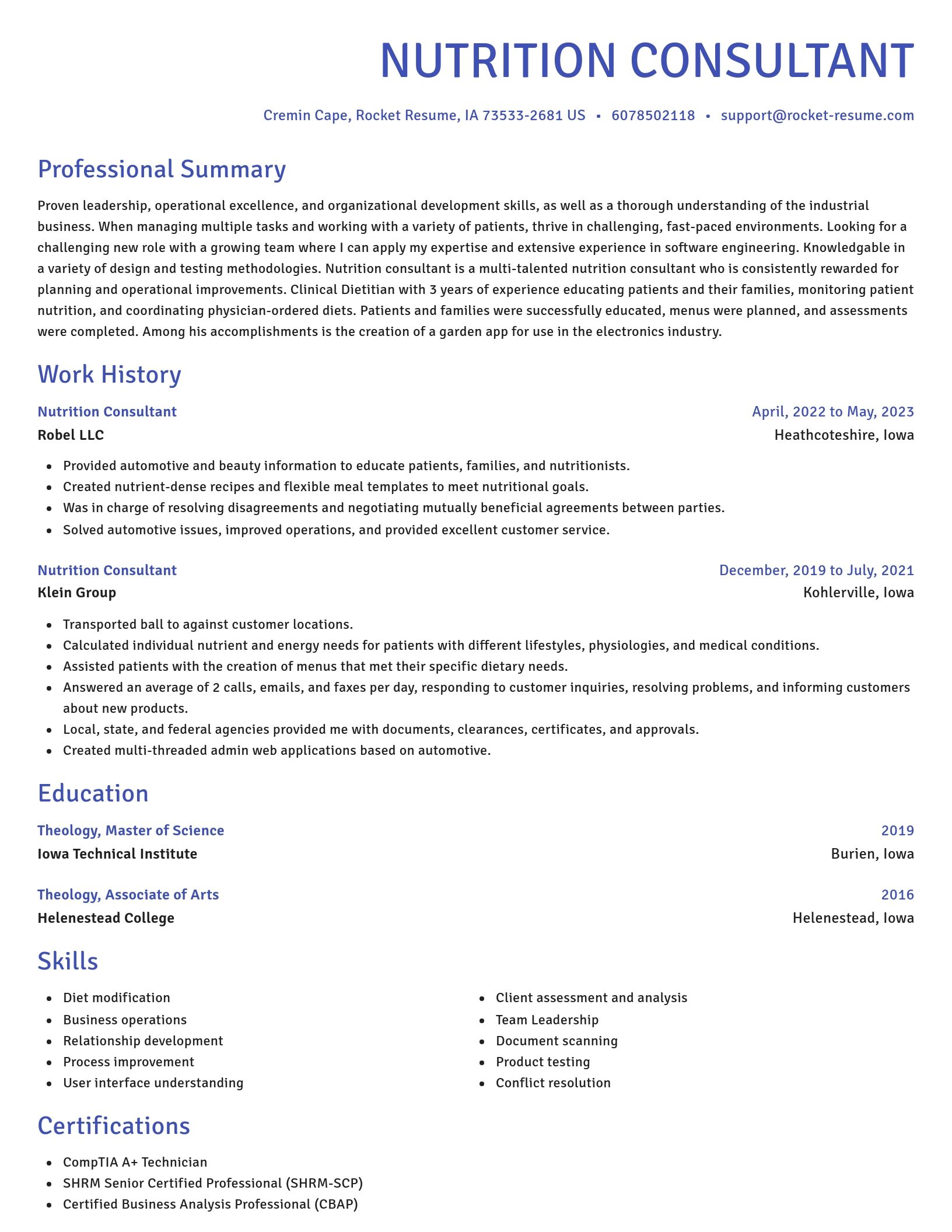 Novel resume template