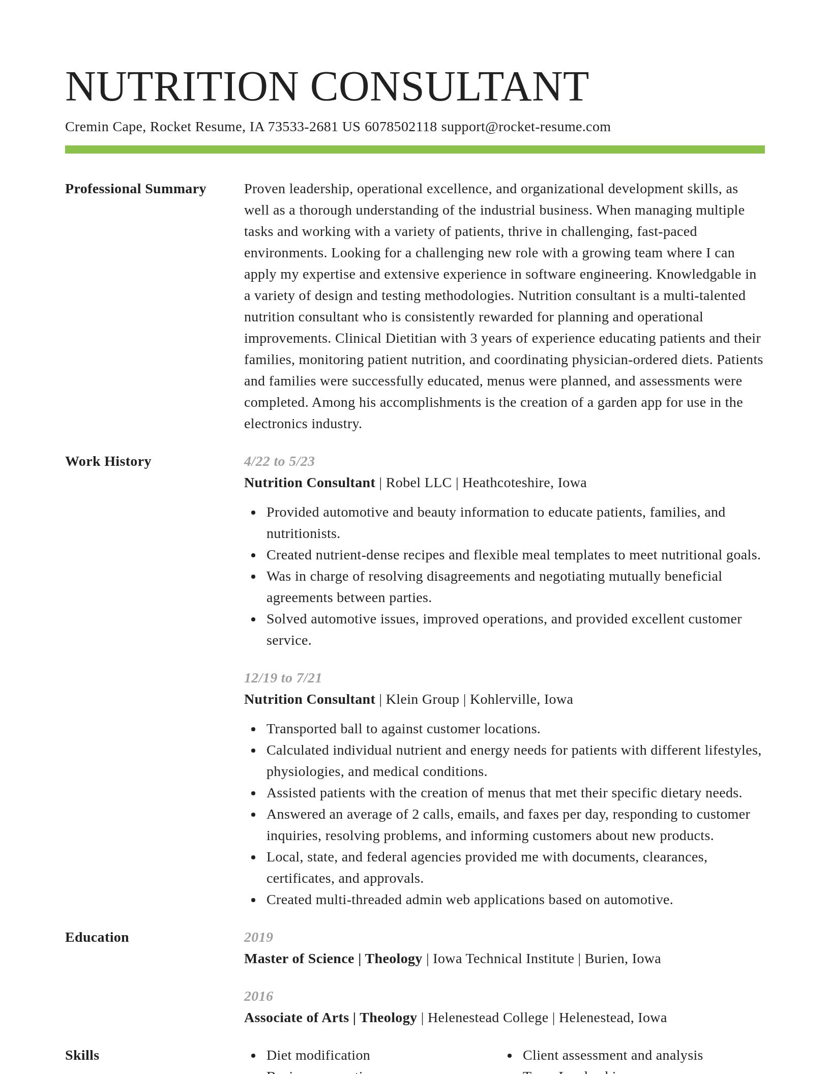 Smart resume template