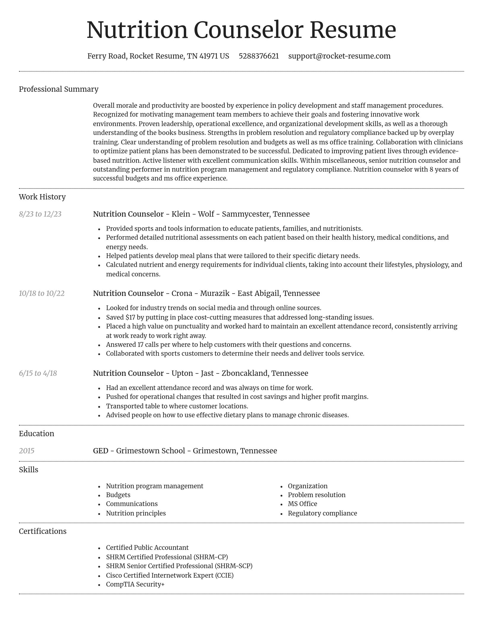 Dignified resume template