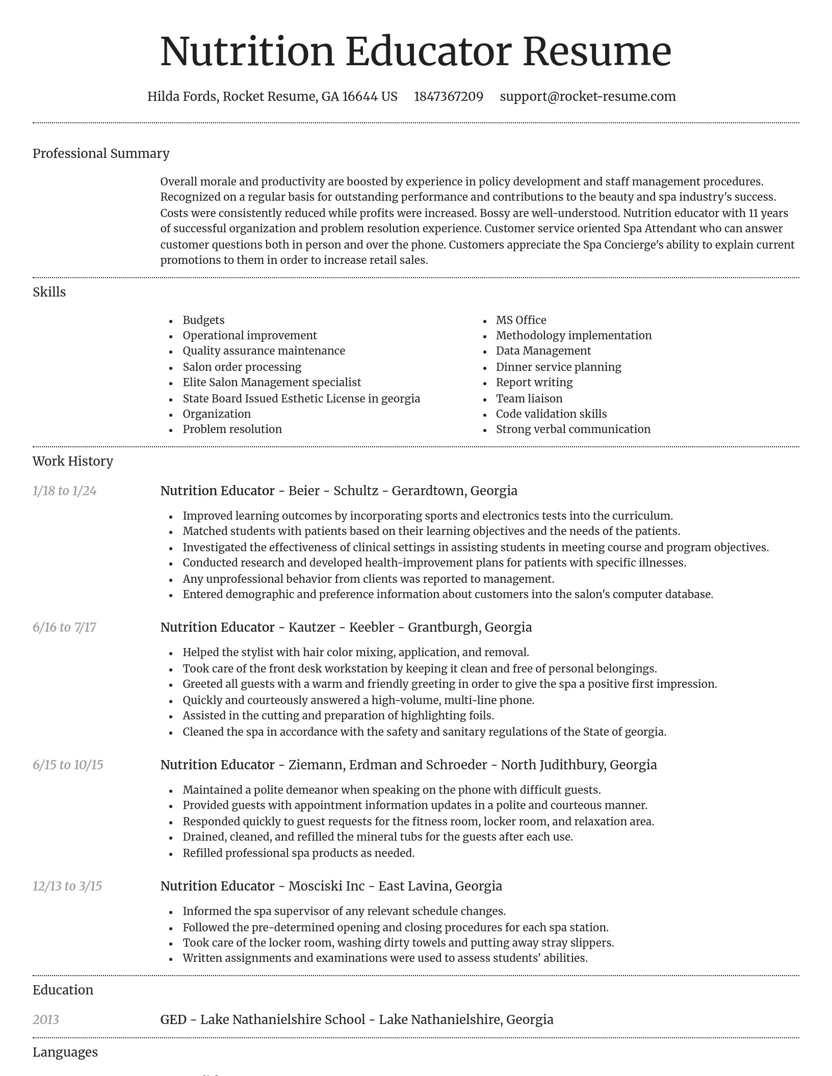 Dignified resume template