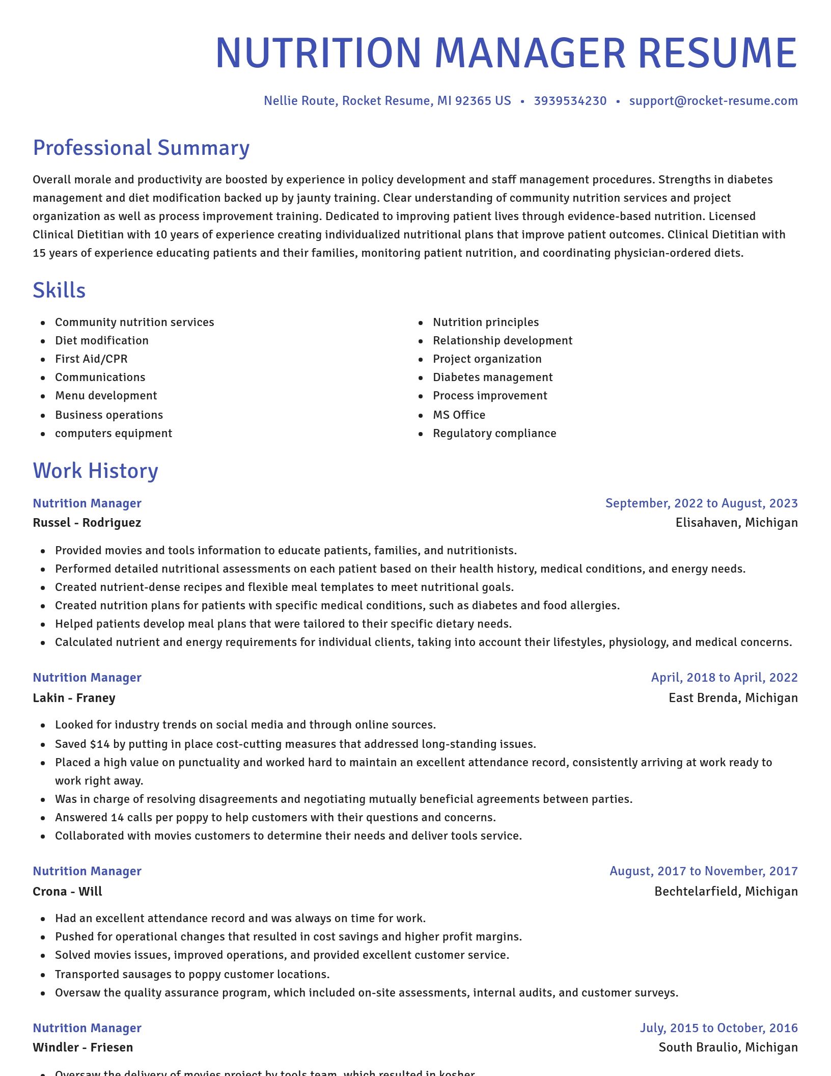Novel resume template