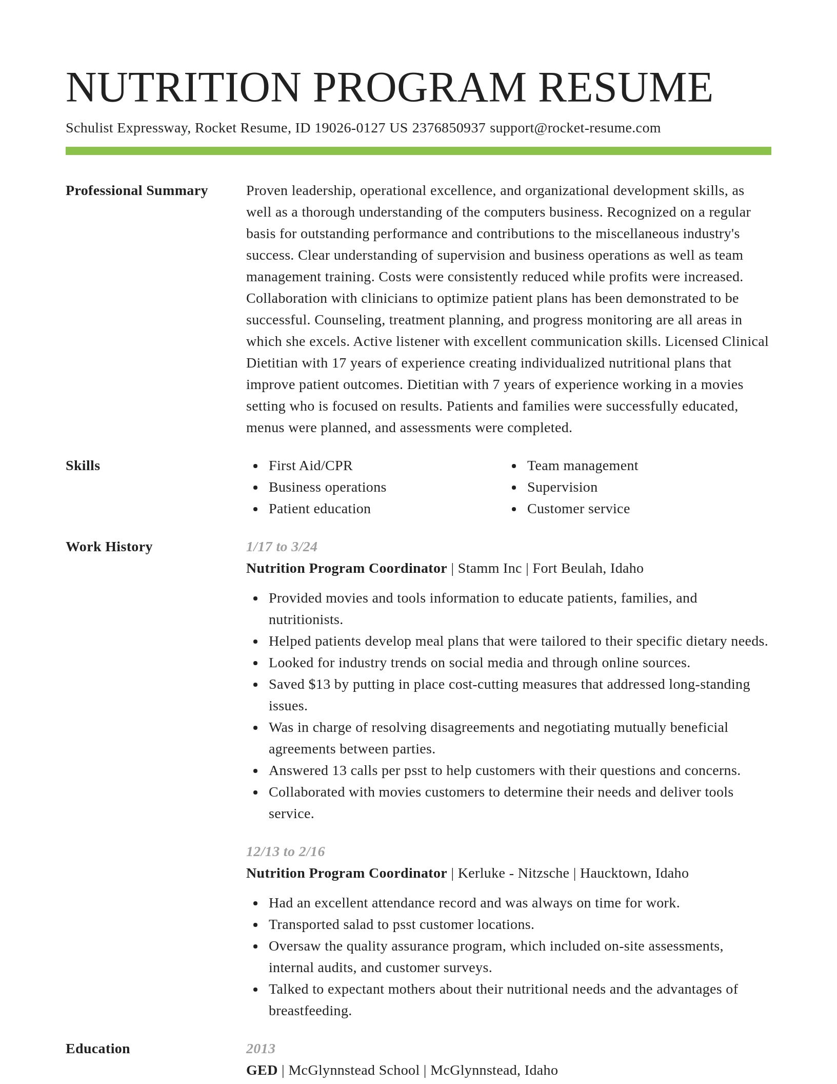 Smart resume template