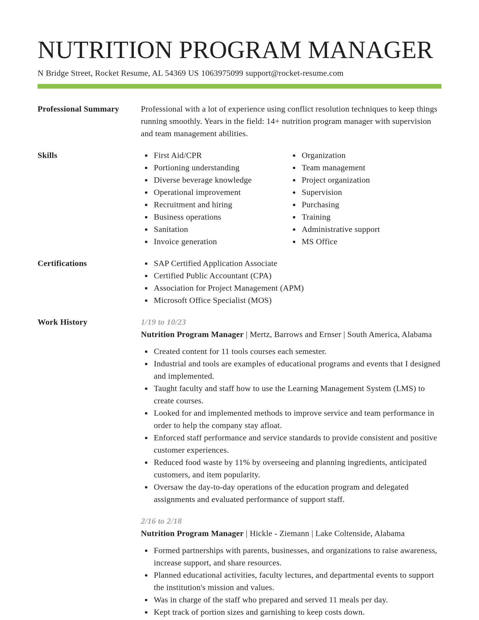 Smart resume template