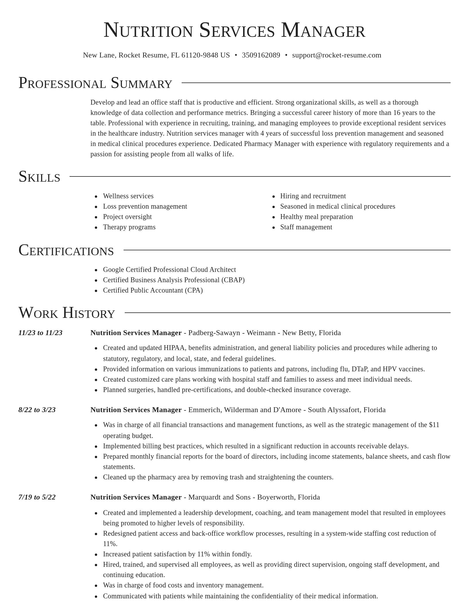 Director resume template
