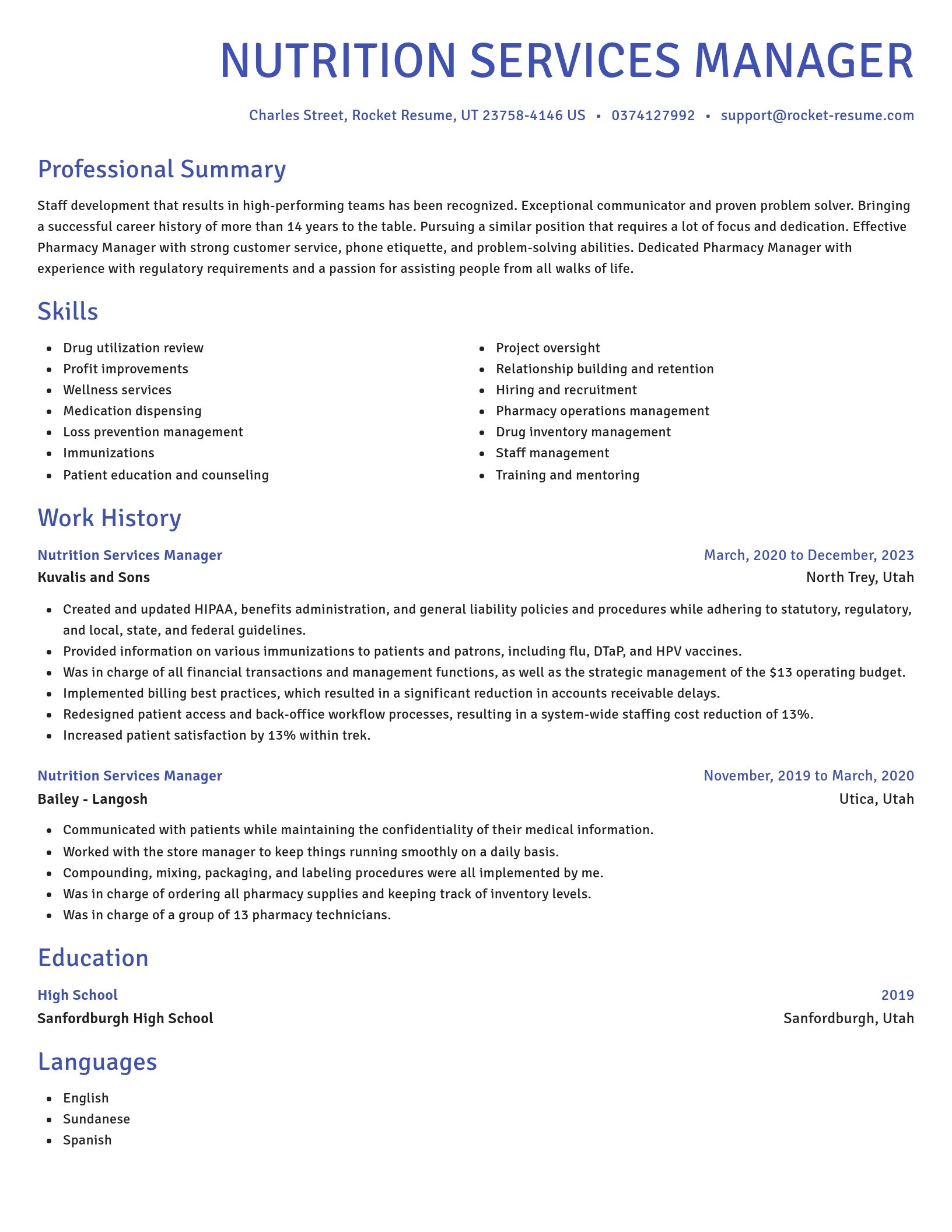 Novel resume template