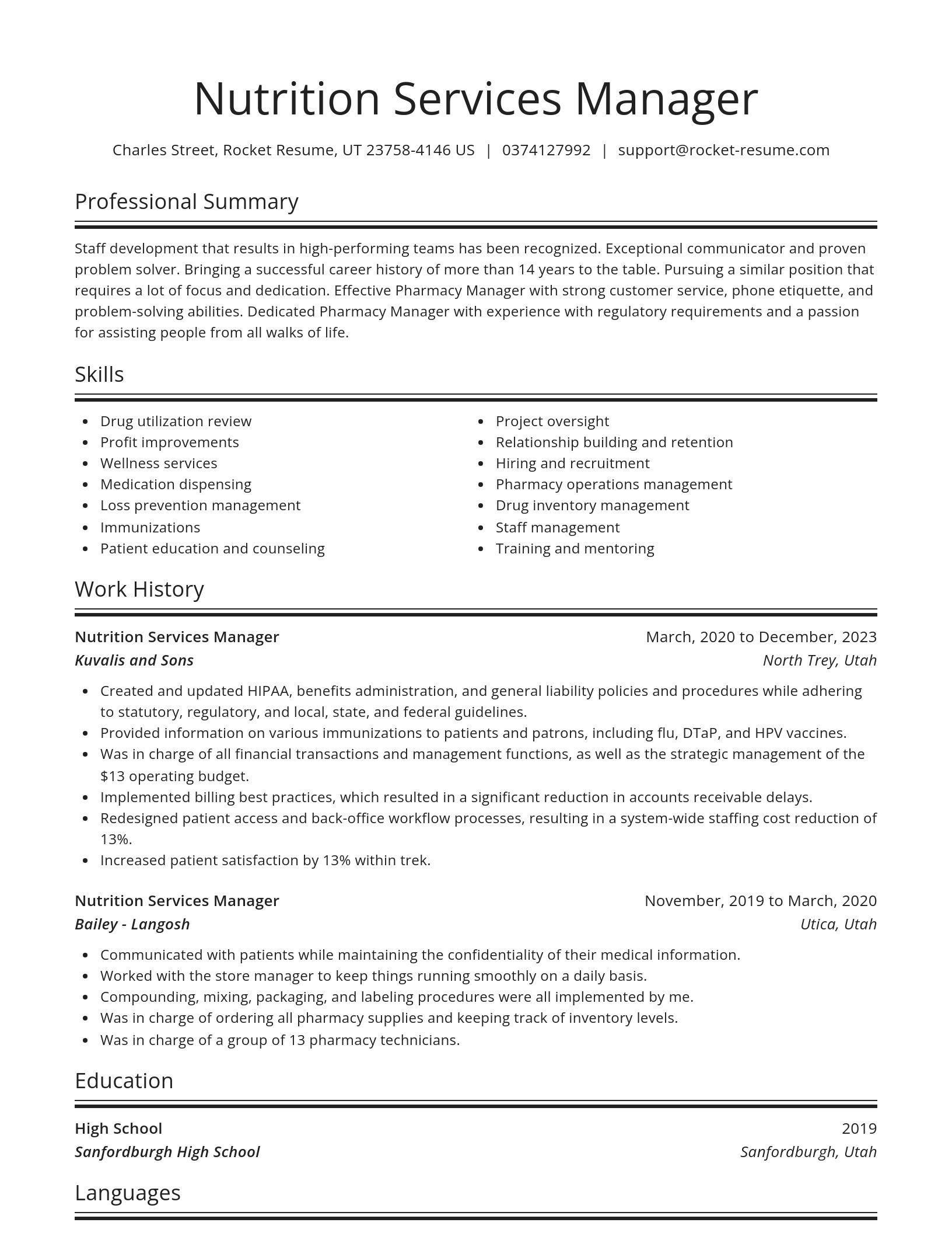 Spotlight resume template