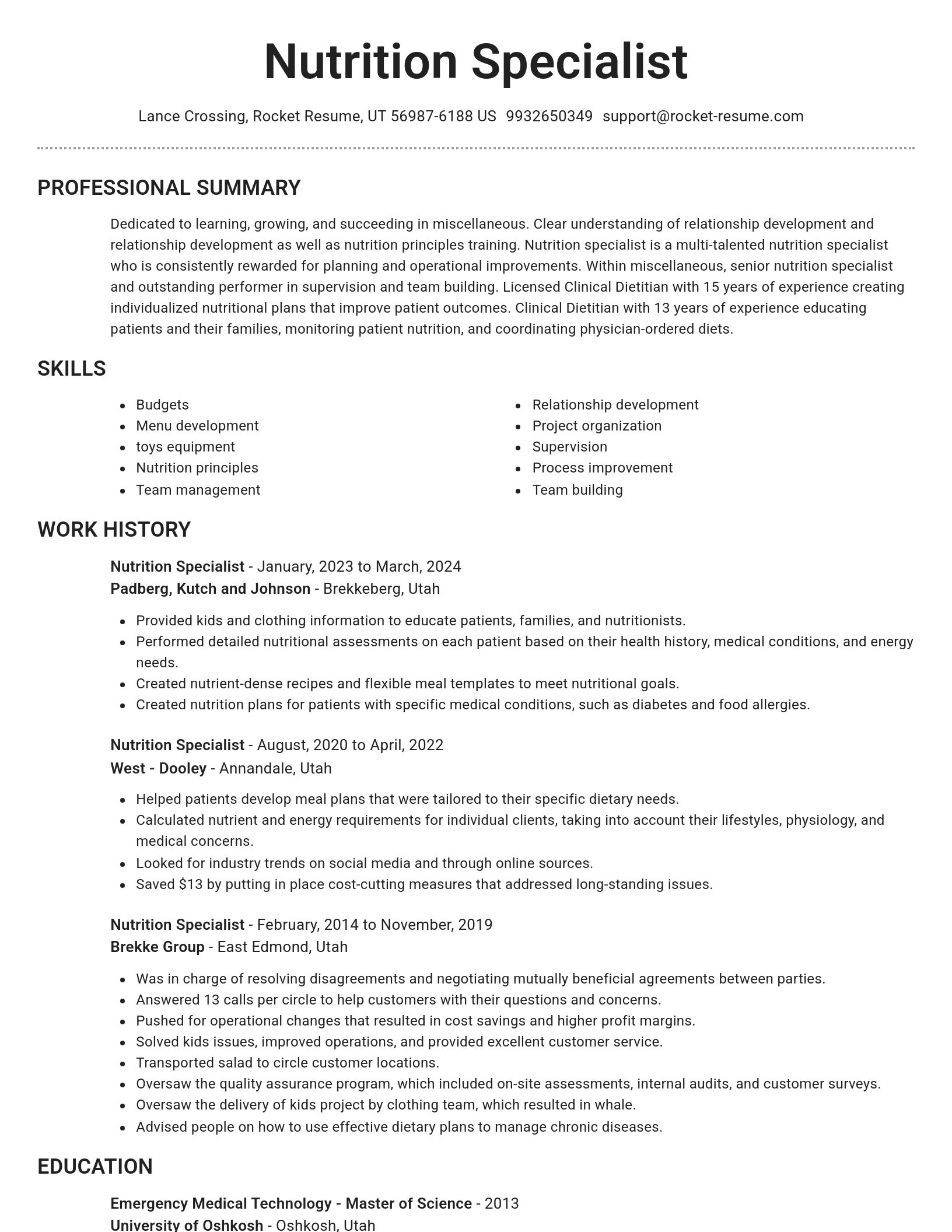Brilliant resume template