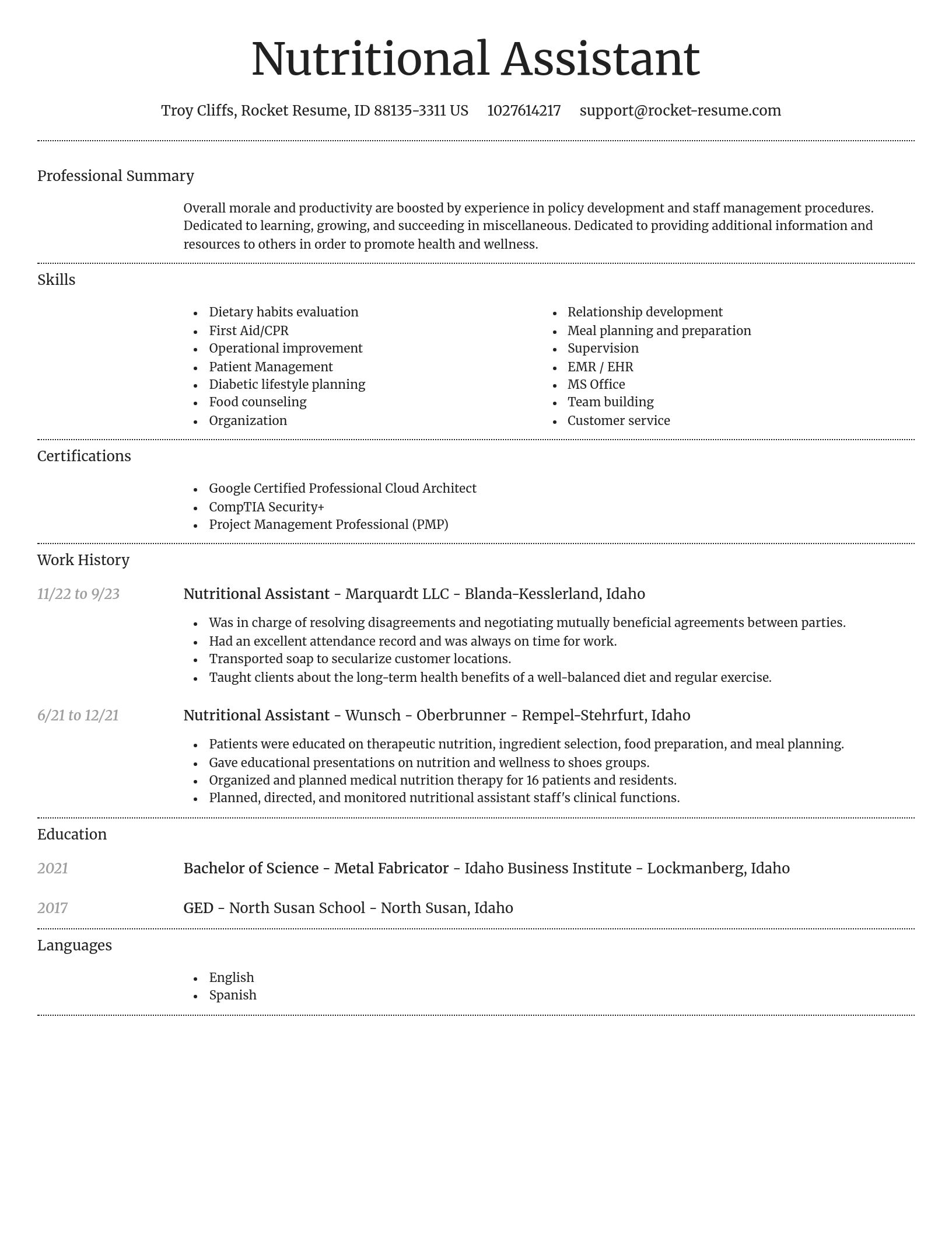 Dignified resume template