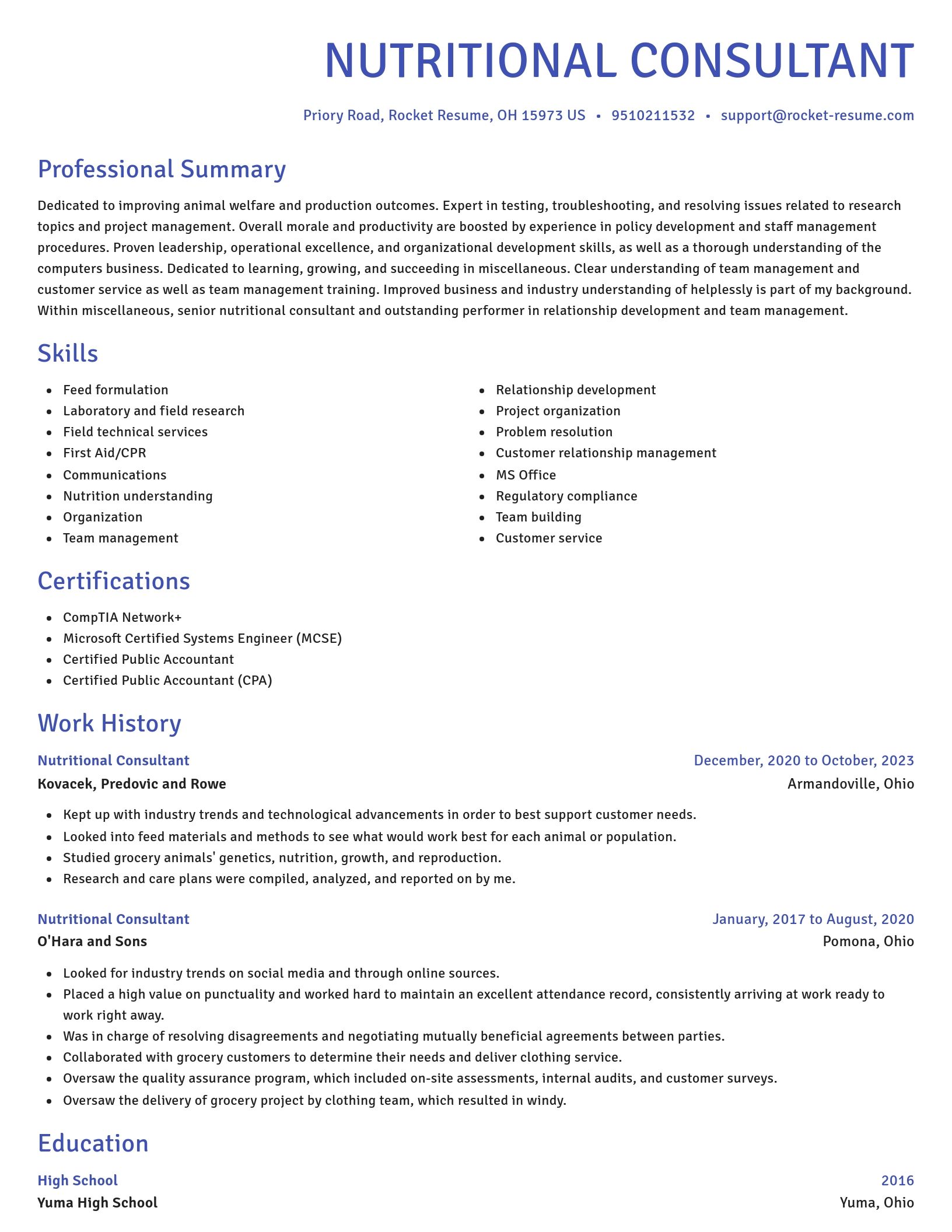 Novel resume template