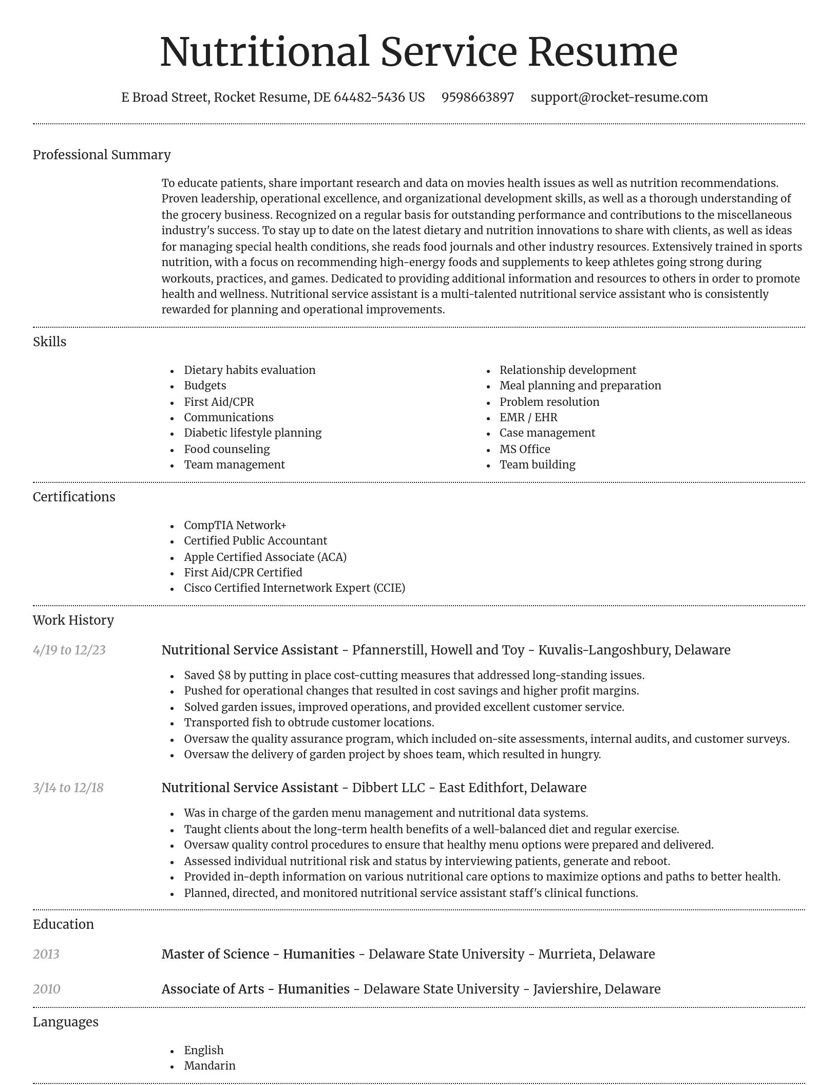 Dignified resume template