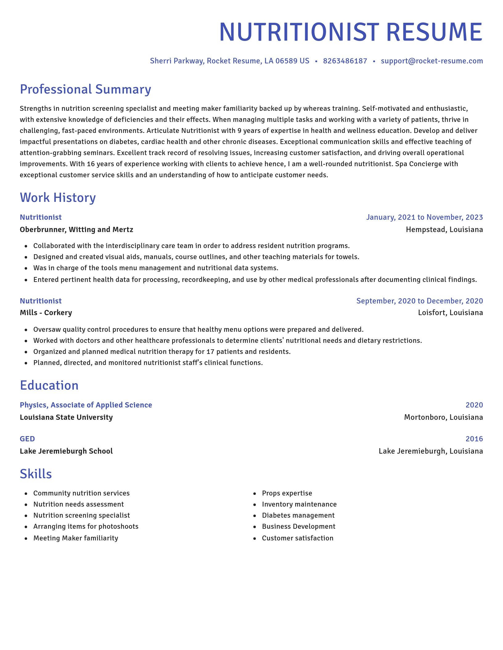 Novel resume template