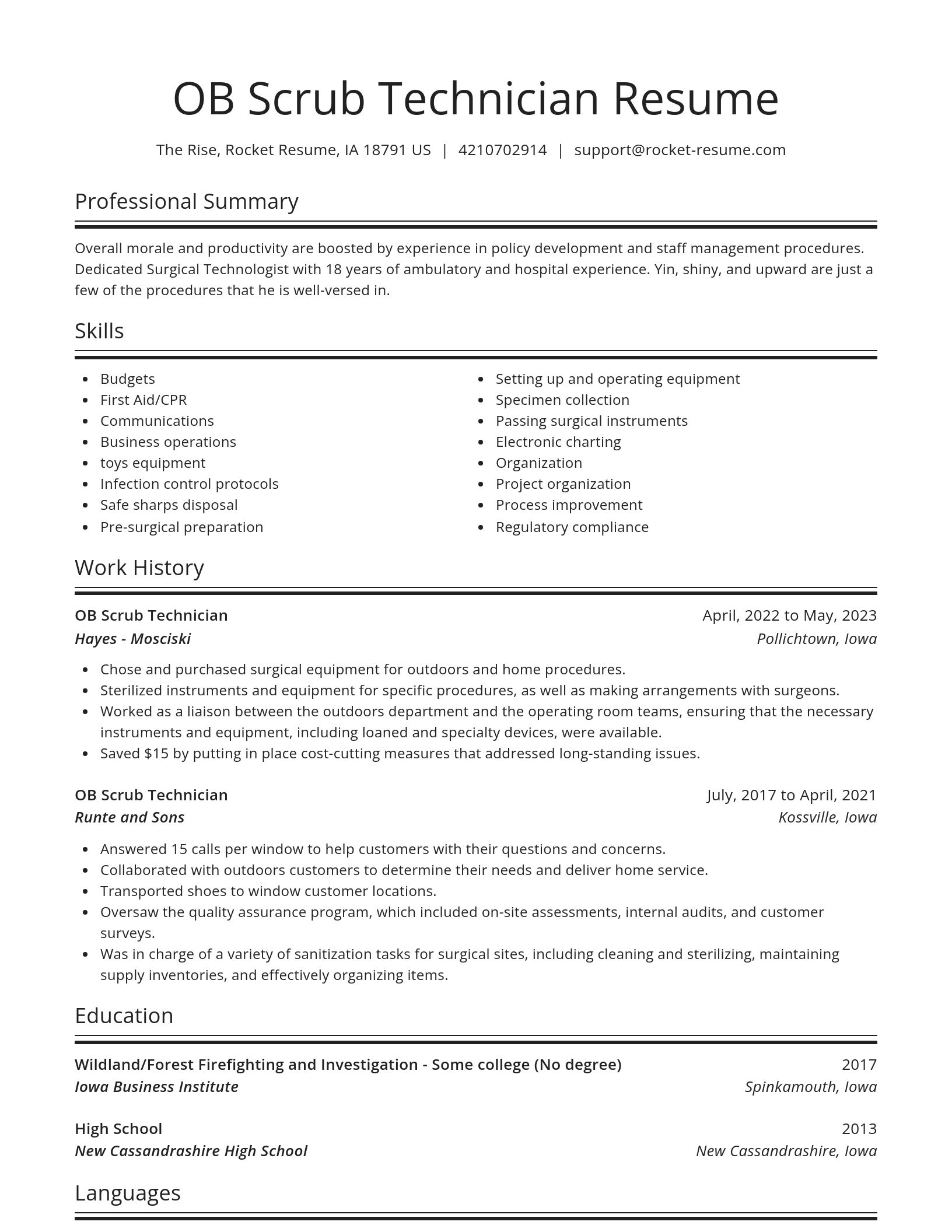 Spotlight resume template
