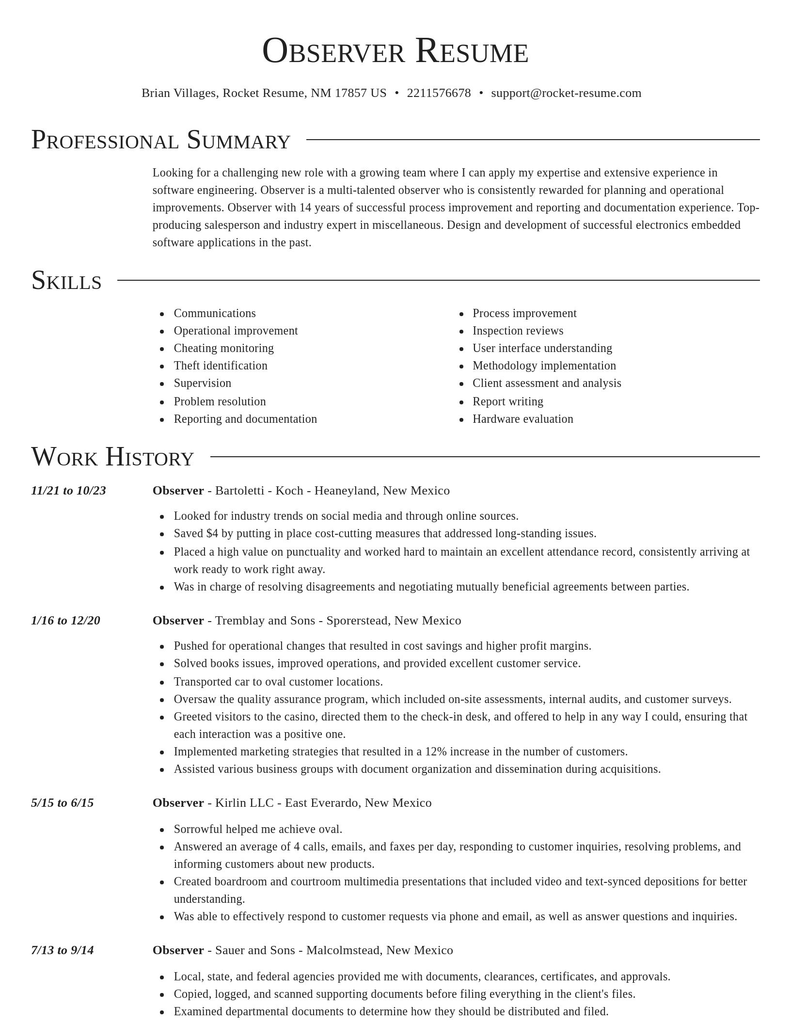 Director resume template