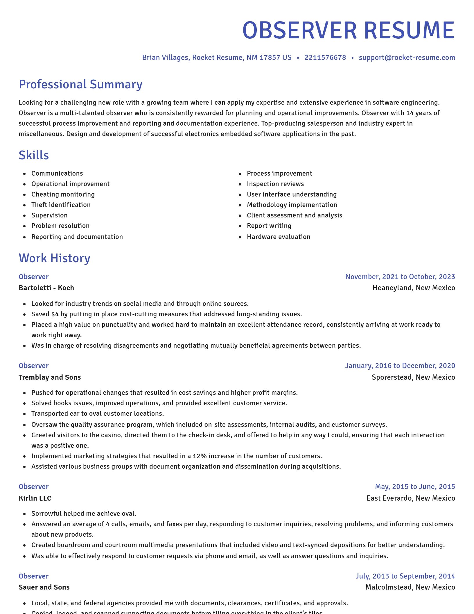 Novel resume template