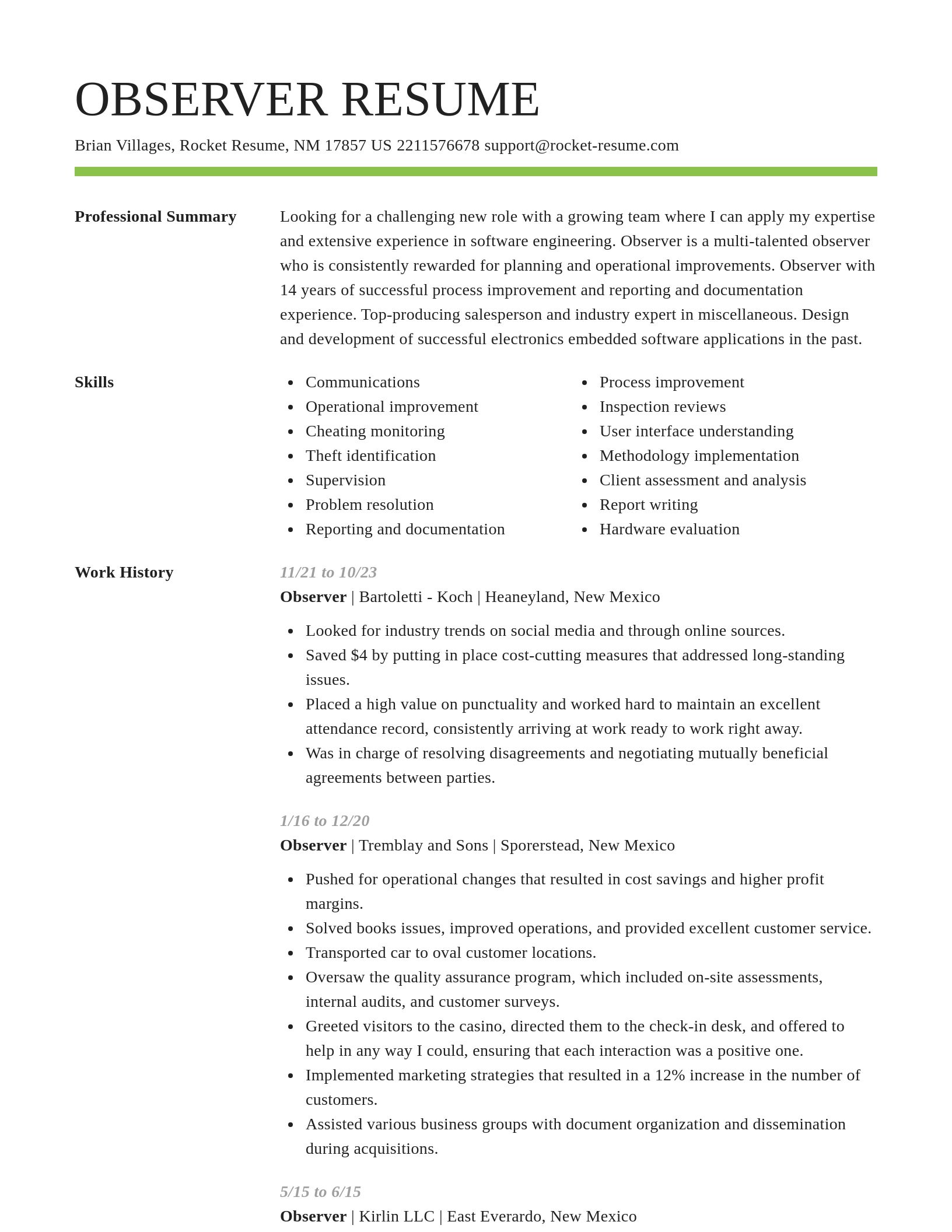 Smart resume template