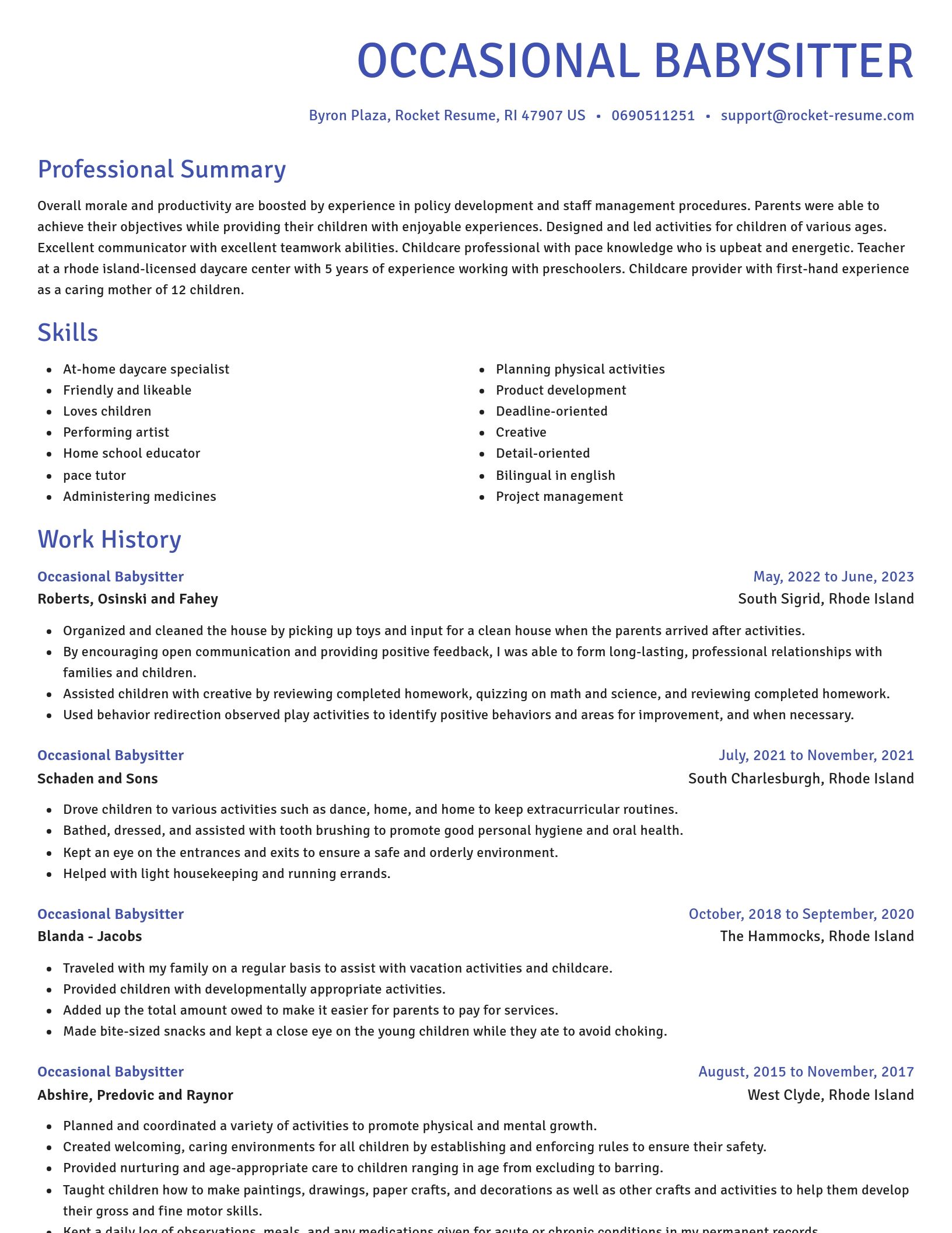 Novel resume template